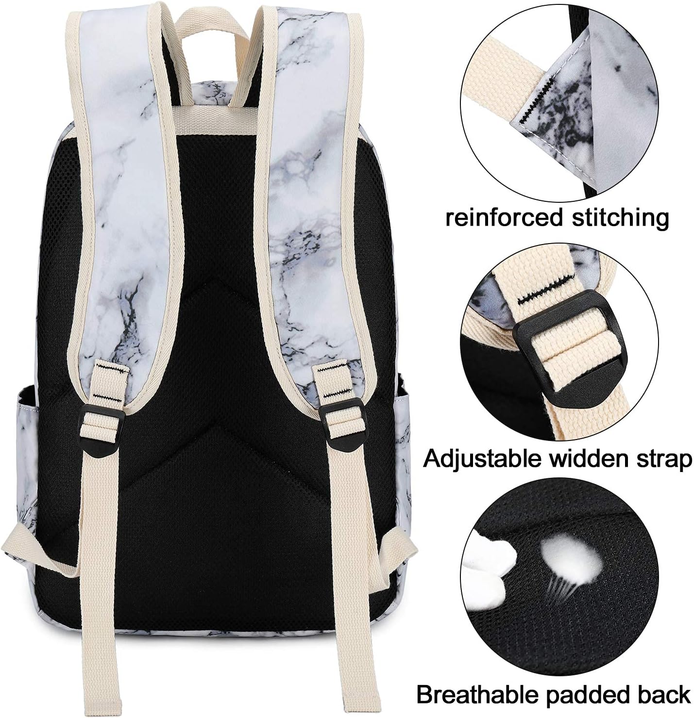 LEDAOU Backpack for Girls School Bag Kids Bookbag Teen Backpack Set Daypack with Lunch Bag and Pencil Case