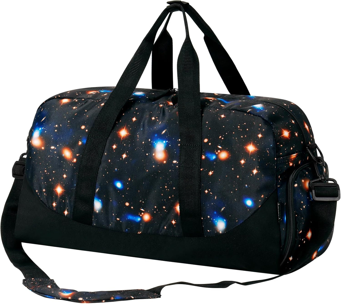 Choco Mocha Kids Galaxy Duffle Bag - Boys Travel & Overnight Bag - Toddler Weekender - Black
