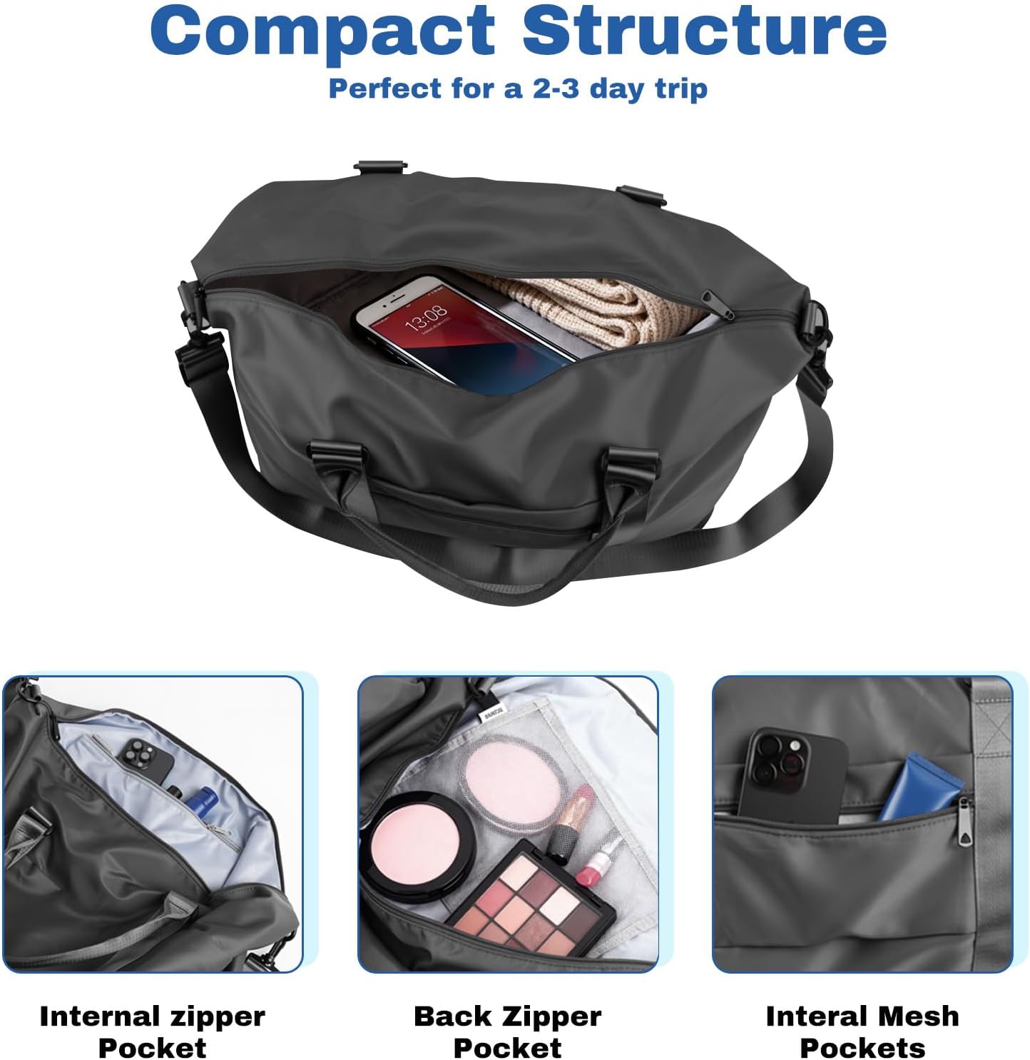 Weekender Duffel Bags for Women， Travel Totes Bag for Airplane Essentials, Overnight Bags for Women with Trolley Sleeve, Large Carry On Hospital Bag for Labor and Delivery, Sport, Gym