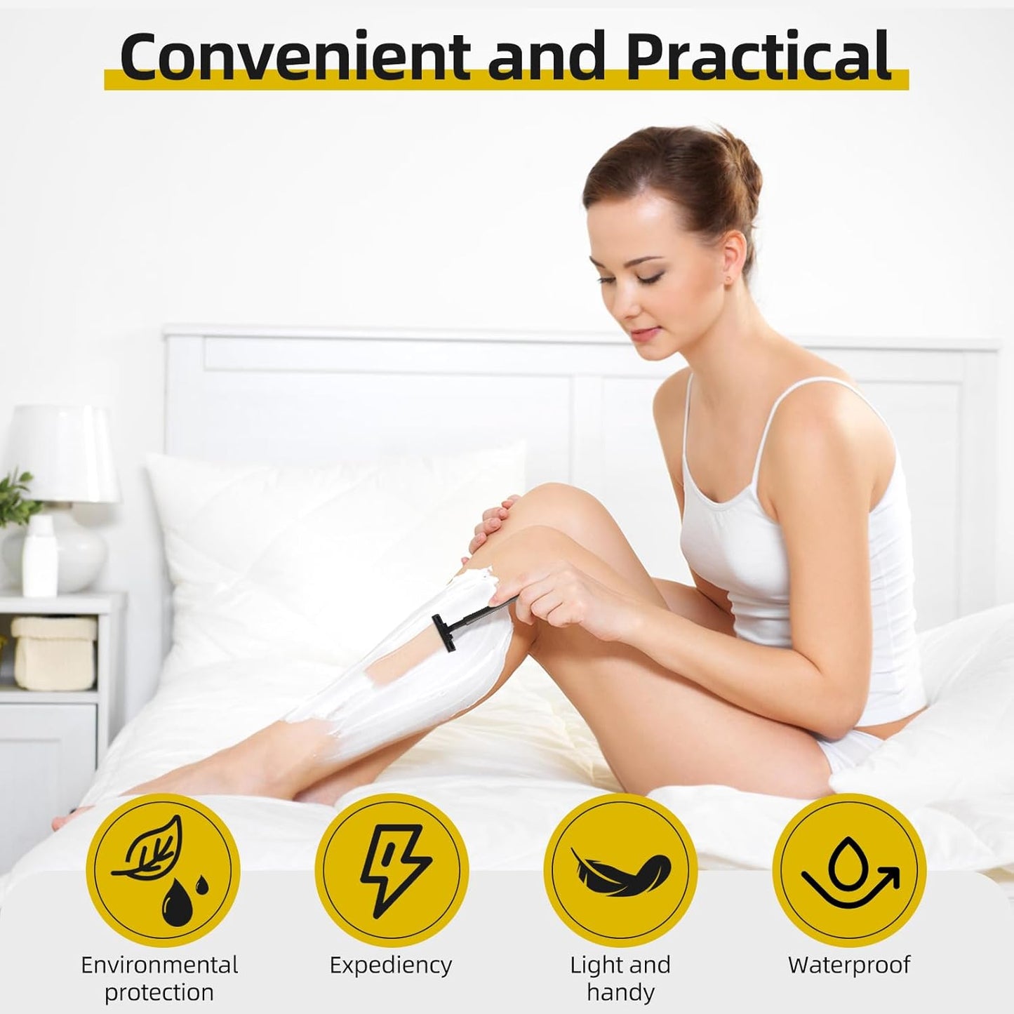 150 Pack Individually Wrapped Twin Blade Razors with Clear Safety Cap,Multipurpose Portable Shave Razor for Bathing Hotel Travel,Black(150 Count)