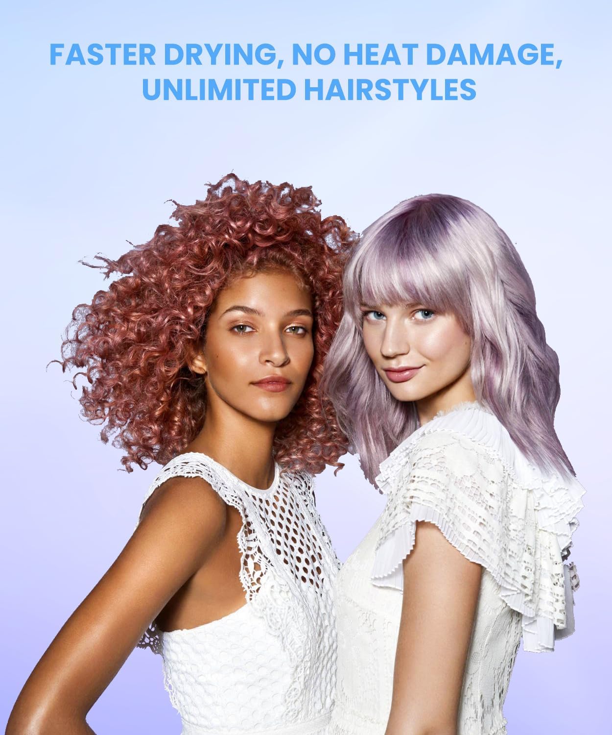 Hair Dryer, 150000 RPM Lightweight High Speed Ionic Blow Dryer for Fast Drying, 500 Million Negative Ions Care & Heat-Control Hairdryer with Magnetic Diffuser & Nozzle, 5 Temps & 3 Speeds