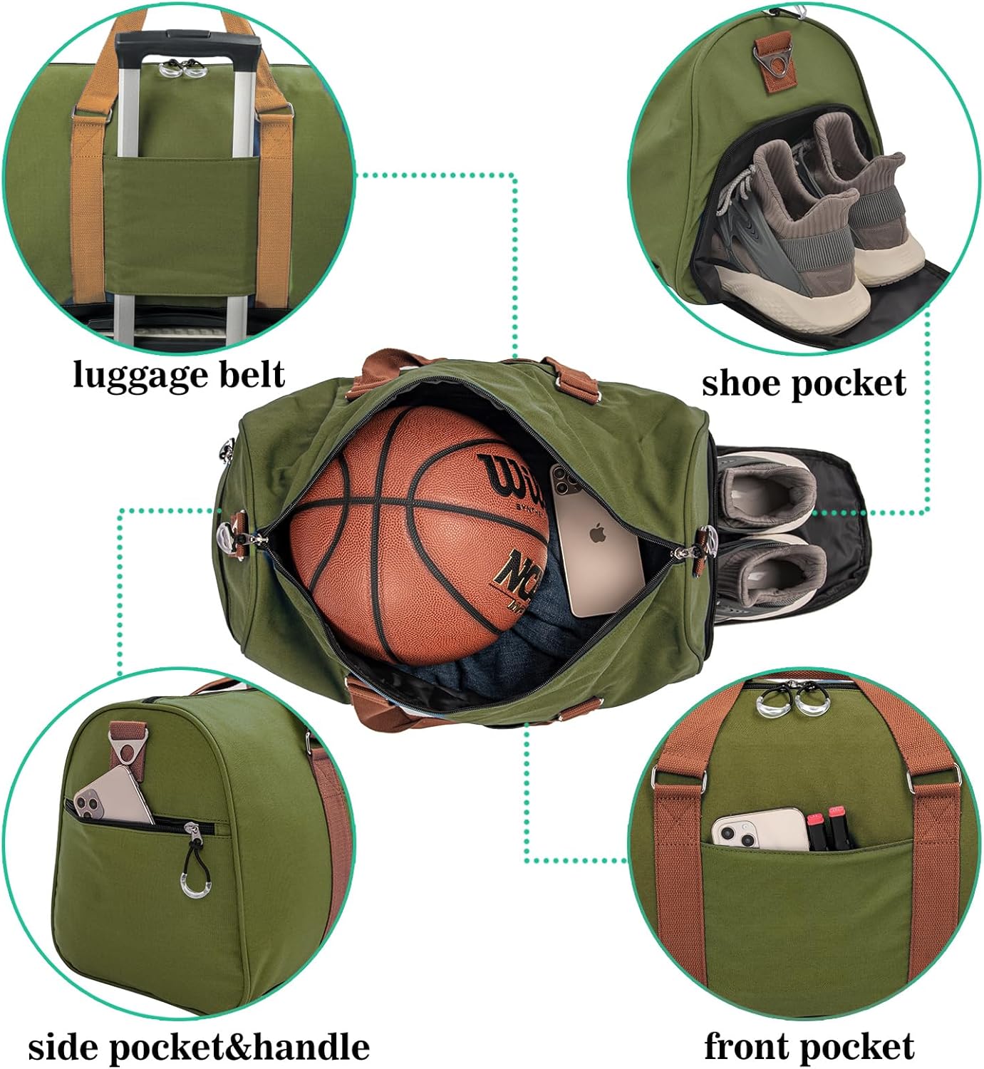 Kuston Sports Gym Bag with Shoe Compartment&Wet Pocket,Travel Duffel bag,Weekend Bag,Workout Bag Suitable for Men and Women