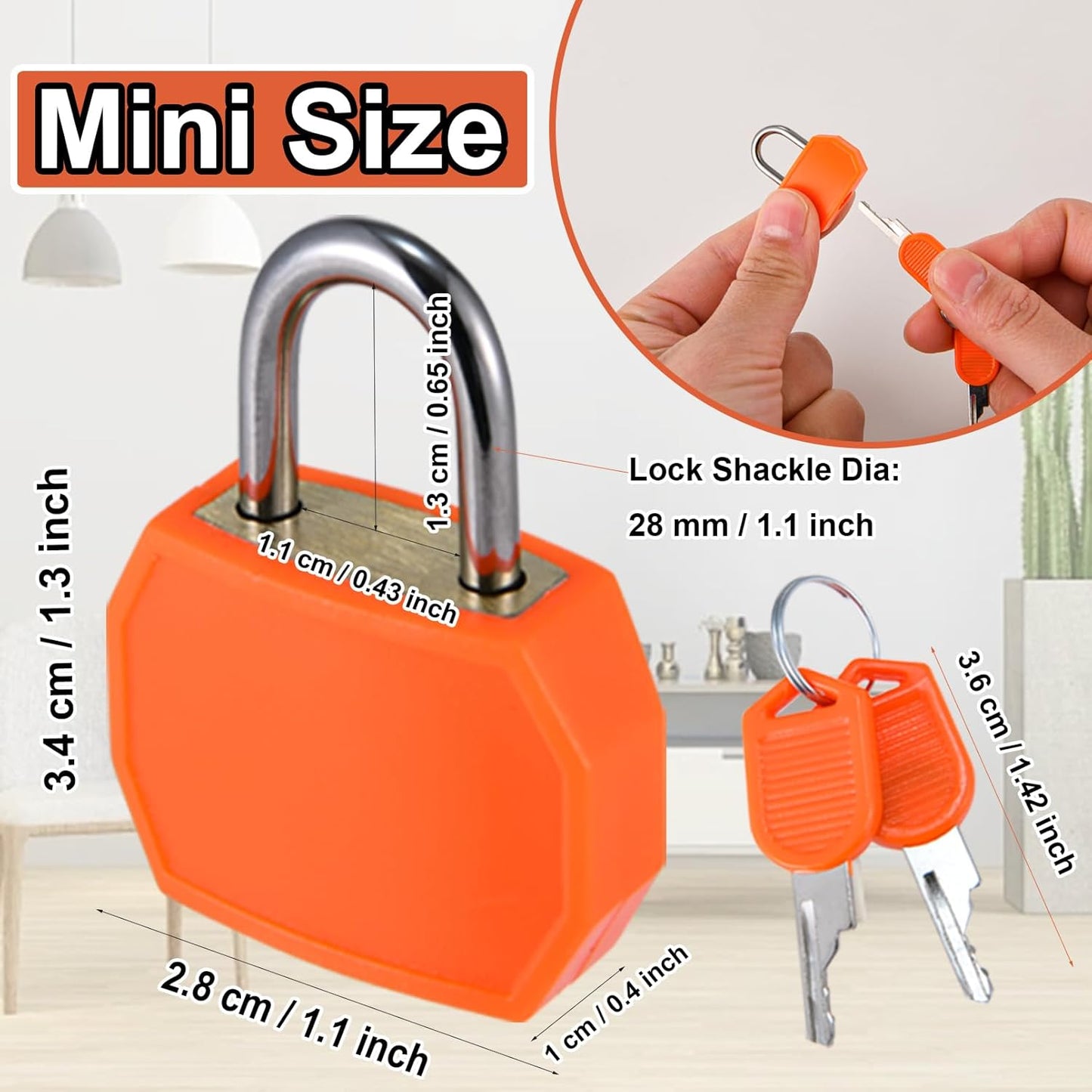 12 PCS Suitcase Locks with Keys,Small Luggage Padlocks Metal Padlock with Key,Multicolor Lock Luggage Locks Mini Keyed Padlock for Backpack Boxes Laptop Bag School Gym Locker,28 mm,6 Colors