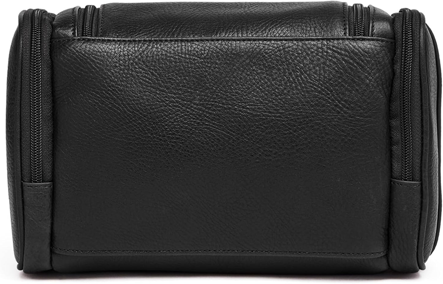 Leatherology Premium Ebony Small Hanging Toiletry Kit – Compact Leather Travel Organizer with Interior Zip Pockets, Mesh Pouches & Hanger | Full-Grain Leather Toiletry Bag for Men & Women