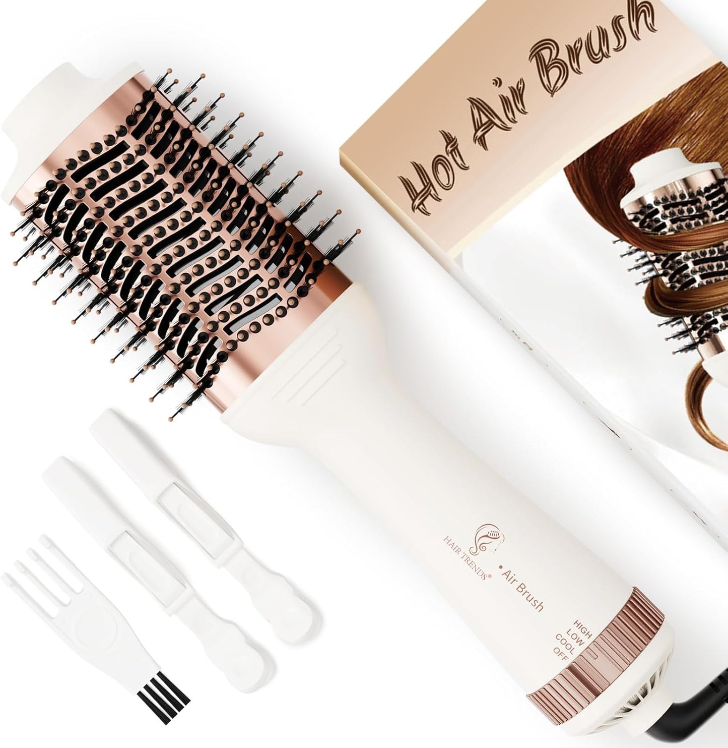 1200W Big Size Professional Hair Dryer Brush Blow Dryer Brush in One, 110v-220v Hot Air Straightener Brush for Smooth Frizz-Free Blowout, Fast Dry & Style