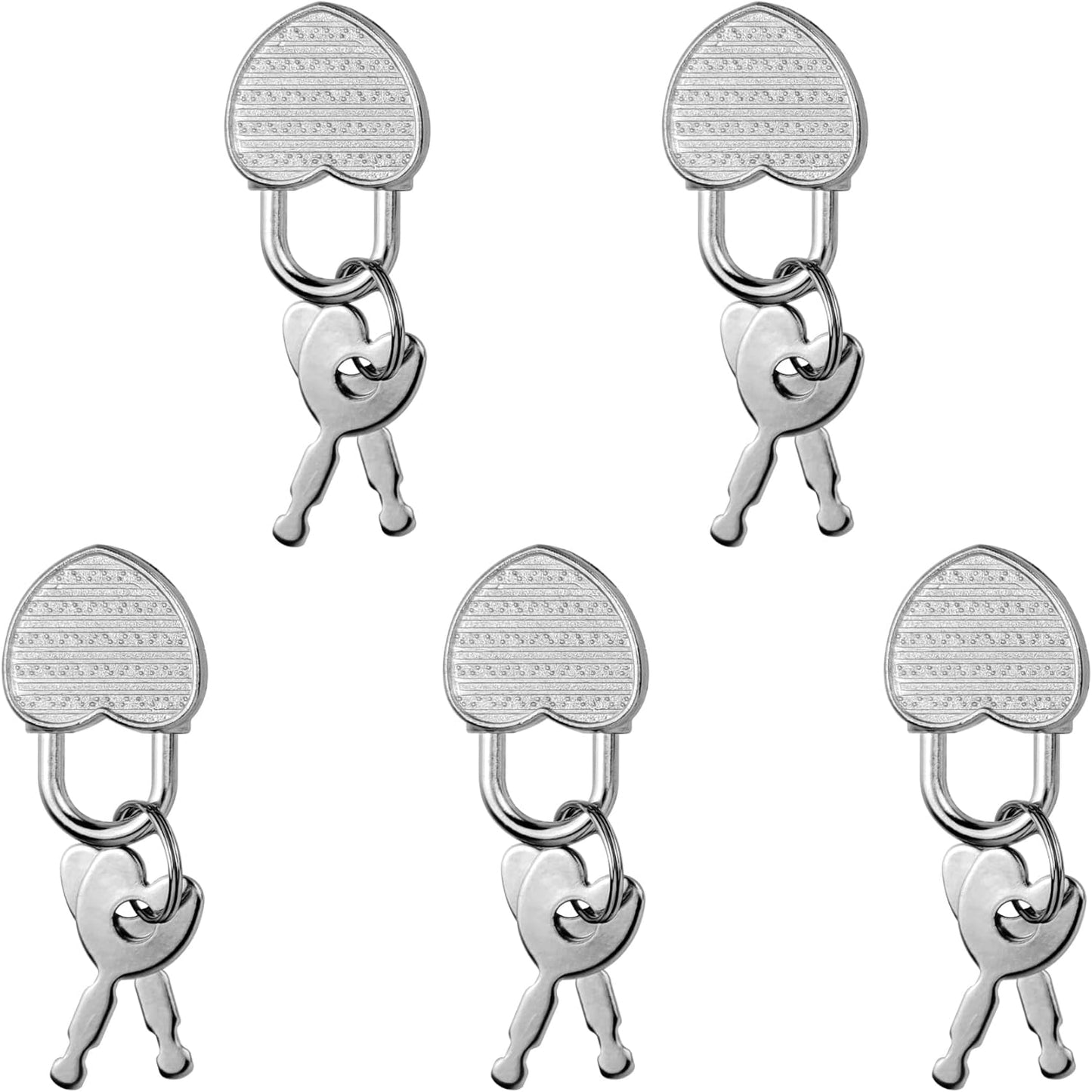 10 Pack Mini Diary Padlock, Small Locks with Keys, Tiny Luggage Locks for Travel, Journal, Jewelry, Backpack, Boxes (Heart, 10)