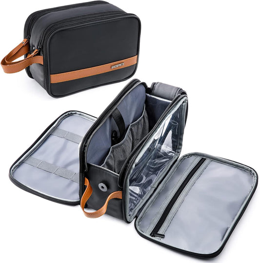 BAGSPRITE Large Toiletry Bag for Men, Women Travel Bag with Hanging Hook, Water-resistant Makeup Cosmetic Bag Shaving Kit Organizer, Bathroom Bag for Traveling