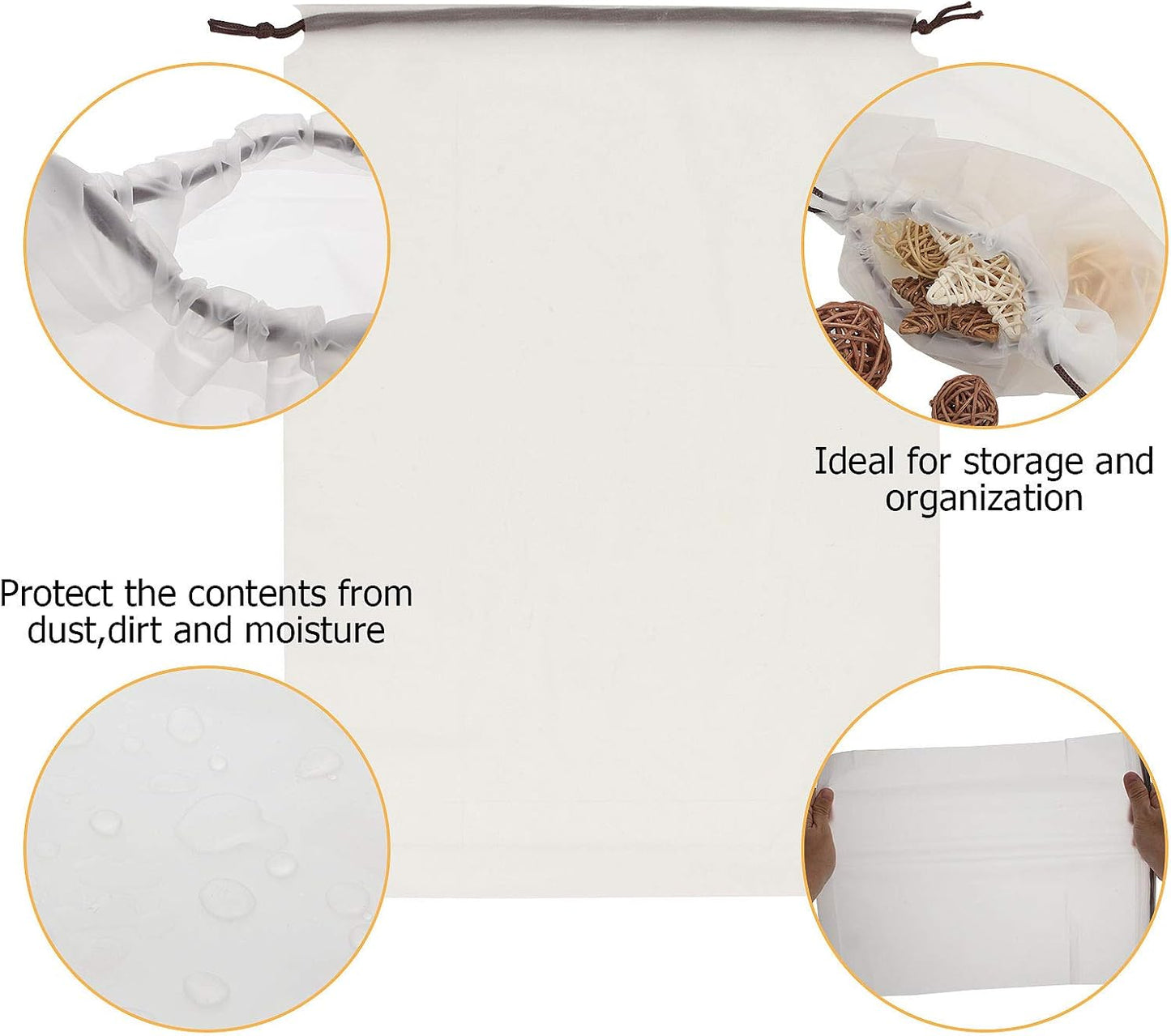 150 Pack Shoe Bags for Travel - 15.7" x 11.7" Large Clear Drawstring Bags - Waterproof Shoe Storage Dust Bags for Packing, Organization, Traveling