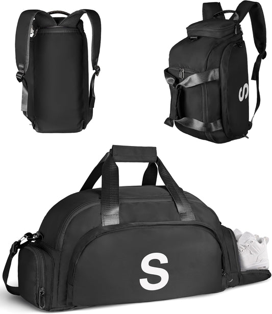 13 14 15 16 17 18 Year Old Boys Birthday Gifts, Initial Gym Bags with Shoe Compartment, Dance Bag for Girls, Monogram Kid Overnight Bags, Stocking Stuffers for Teen Girl (Letter S)