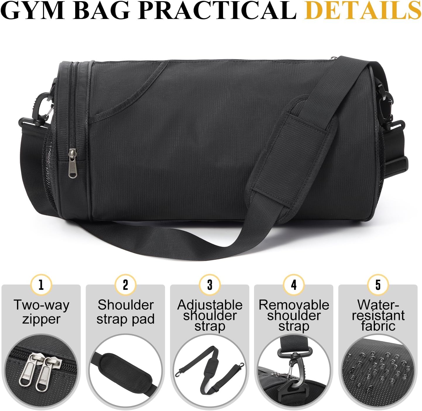 Small Sports Gym Bag Workout Lightweight Mini Duffel Bags for Men Women,Daily Bag,Medium(Black)