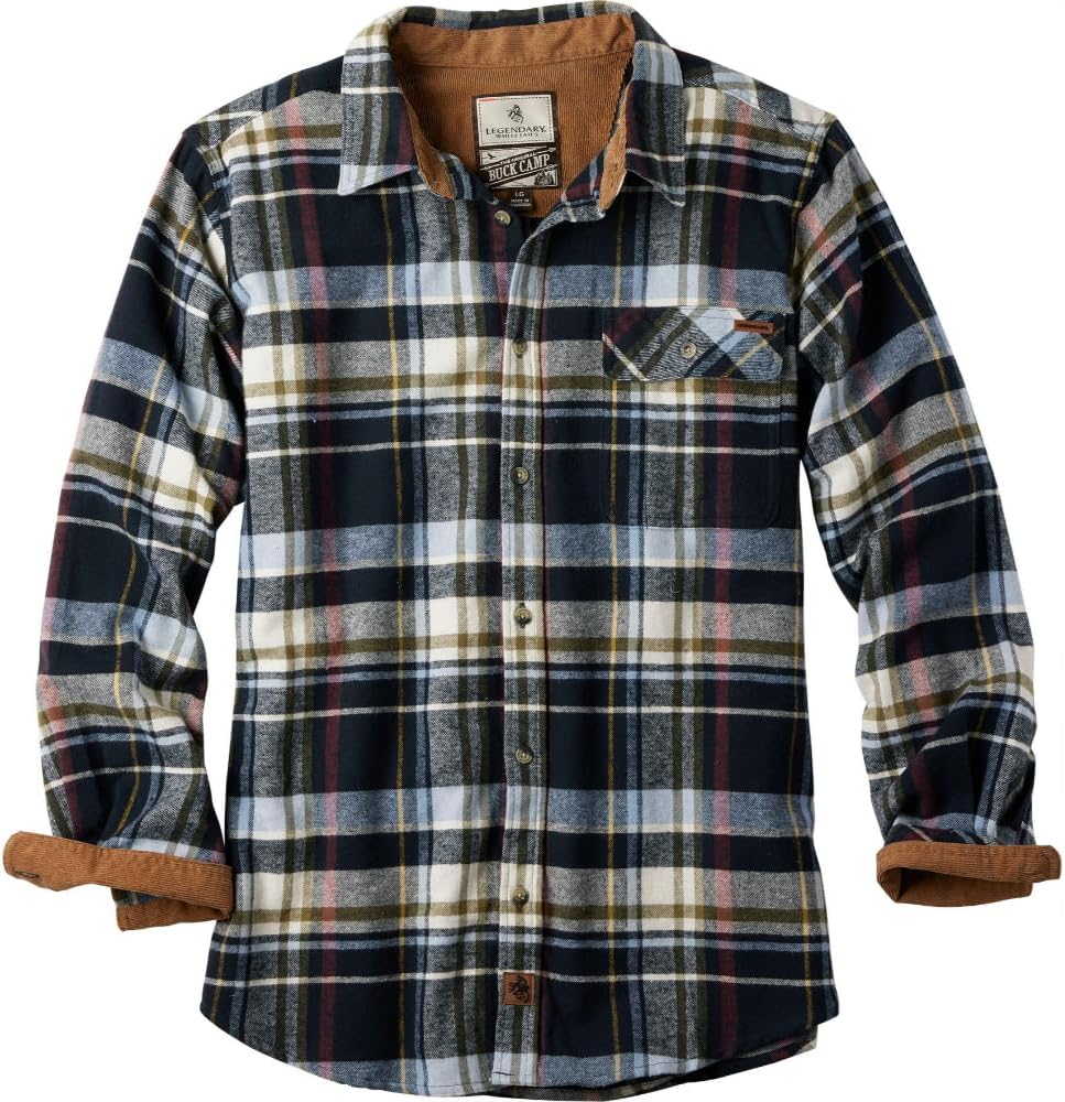 Legendary Whitetails Men's Flannel Shirt Long Sleeve Button Down 100% Cotton