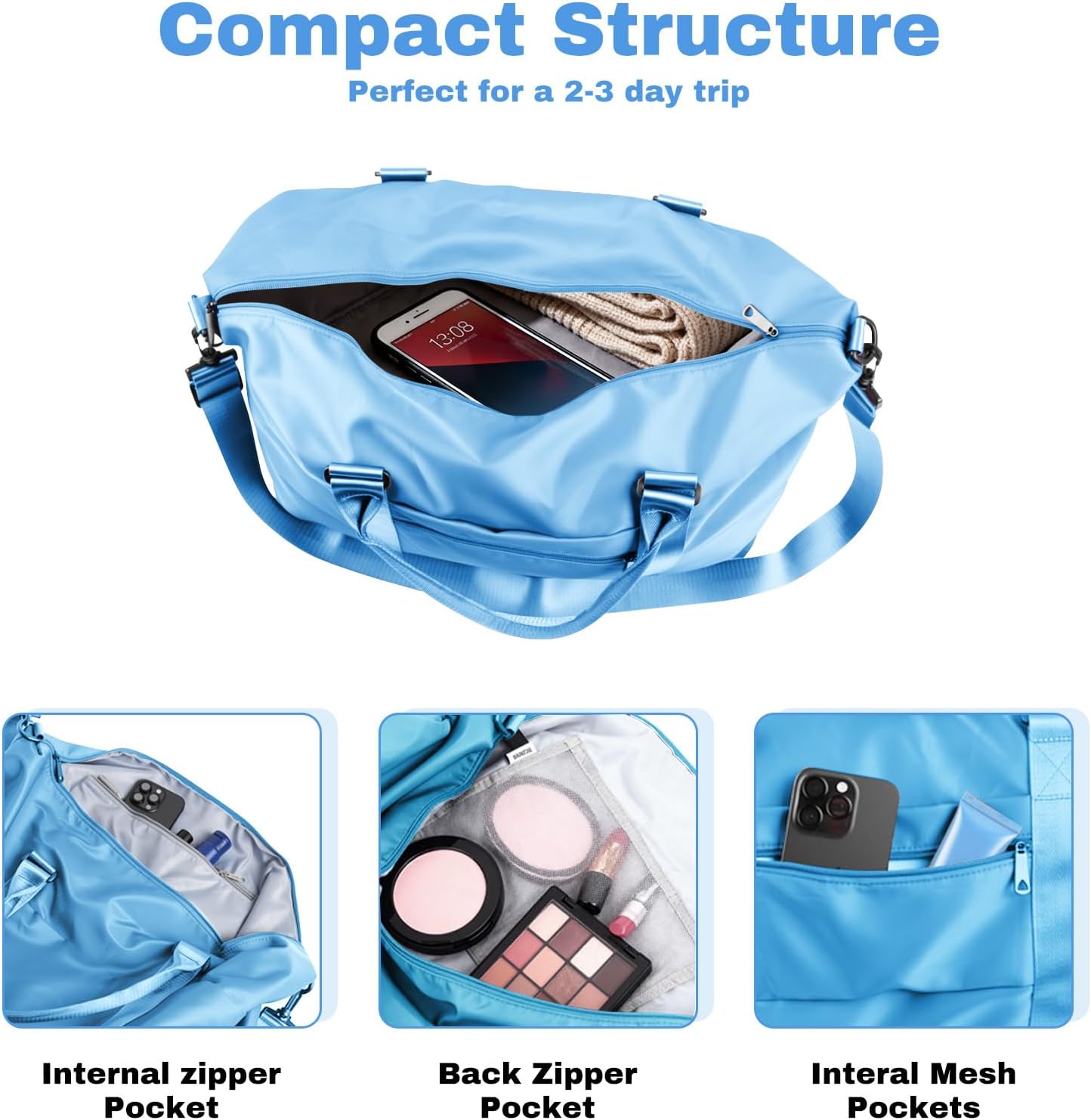 Weekender Duffel Bags for Women， Travel Totes Bag for Airplane Essentials, Overnight Bags for Women with Trolley Sleeve, Large Carry On Hospital Bag for Labor and Delivery, Sport, Gym