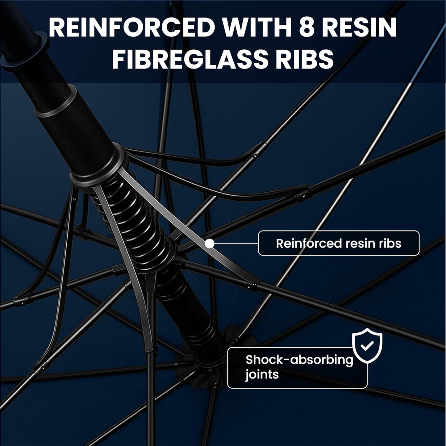 Golf Umbrella Windproof - 62/54/47 Inch Large Umbrellas For Rain Heavy Duty - Automatic Open Ultimate UV Protection - Water Repellent Double Canopy Vented - Best Sports Umbrella