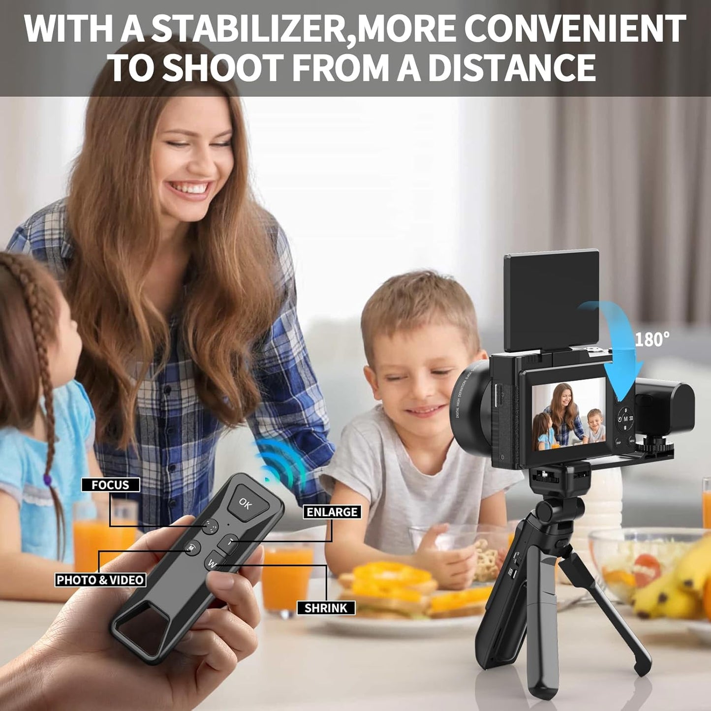 Digital Camera for YouTube Photography, 4K Vlogging Camera with Flip Screen & Autofocus, Creator Kit Includes Remote, Microphone, Tripod Grip, Wide-Angle/Macro Lens & Batteries