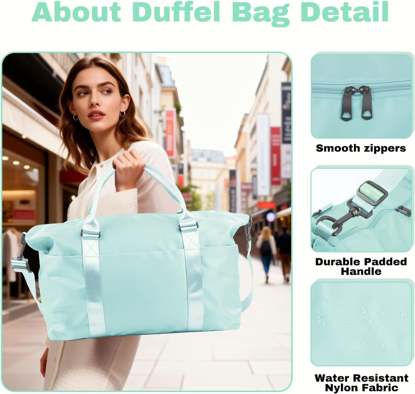 Weekender Duffel Bags for Women， Travel Totes Bag for Airplane Essentials, Overnight Bags for Women with Trolley Sleeve, Large Carry On Hospital Bag for Labor and Delivery, Sport, Gym