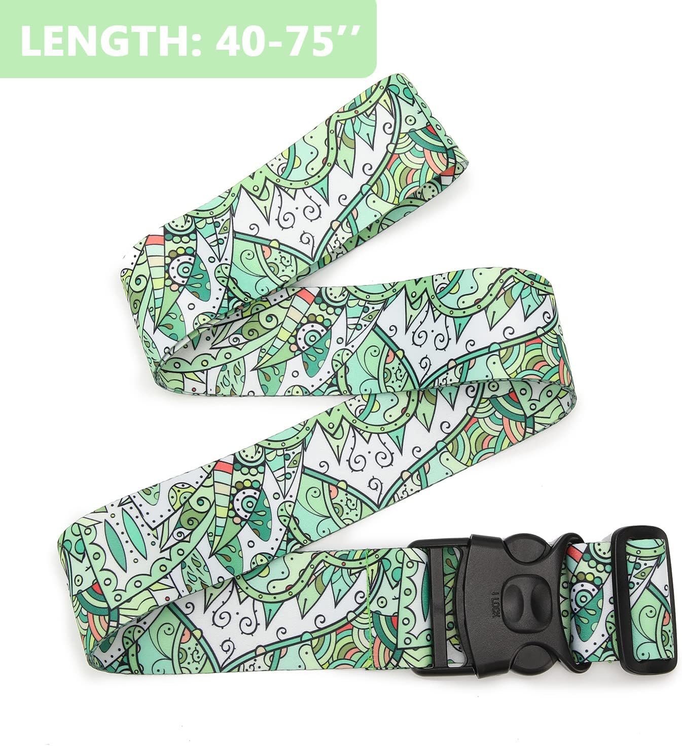 2 Pack 75'' x 2'' Adjustable Luggage Straps for Suitcase Belt Travel Bag Packing Straps Accessories (Grass)