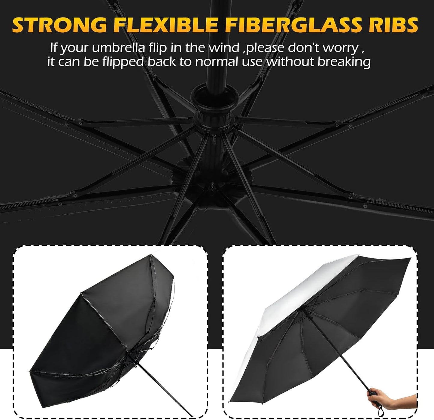 42/46/50inch Compact Umbrella Travel Size Umbrellas for Rain Waterproof And Wind Resistant Auto Open Close UPF 50+ UV Umbrella Sun Umbrellas UV Protection