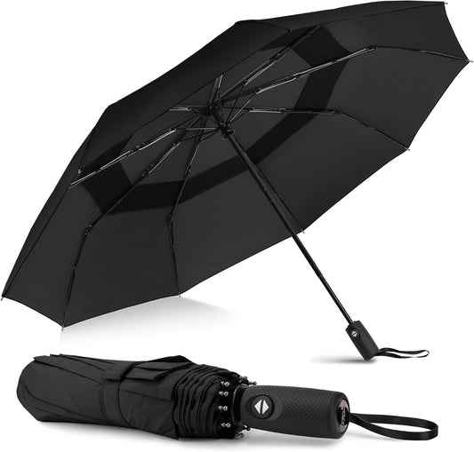 ZOMAKE Travel Umbrella Windproof 45 Inch, Small Umbrella Compact Portable Collapsible for Rain, Automatic Folding Lightweight Packable Paraguas for Women Men