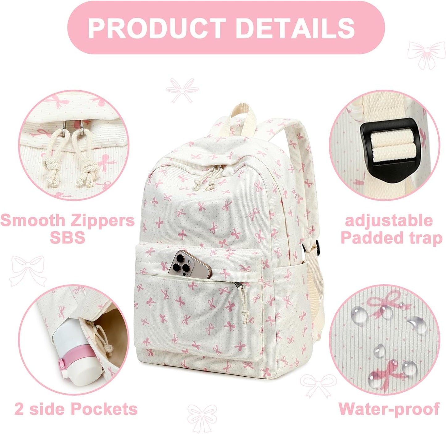 LEDAOU School Backpack Teen Girls Lightweight Bookbag Elementary Middle School Backpacks College Laptop Bag Travel Daypack