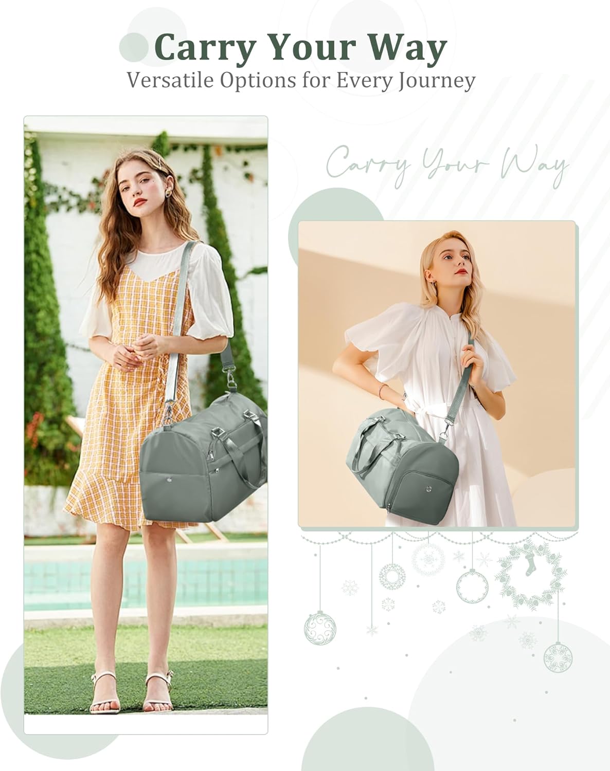 Gym Bag for Women with Shoe Compartment,Travel Duffel Bag for Men Sports Gym Tote Bags Carry on Overnight Bag Personal Item Travel Bag Weekender Bags Swimming Yoga Workout Bag Dark Green