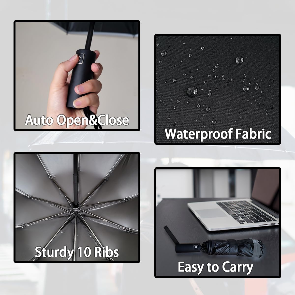 Automatic Umbrella Windproof Lightweight Strong Compact UV Protection Rain Travel Umbrellas Collapsible Backpack Umbrella Suit For Adult