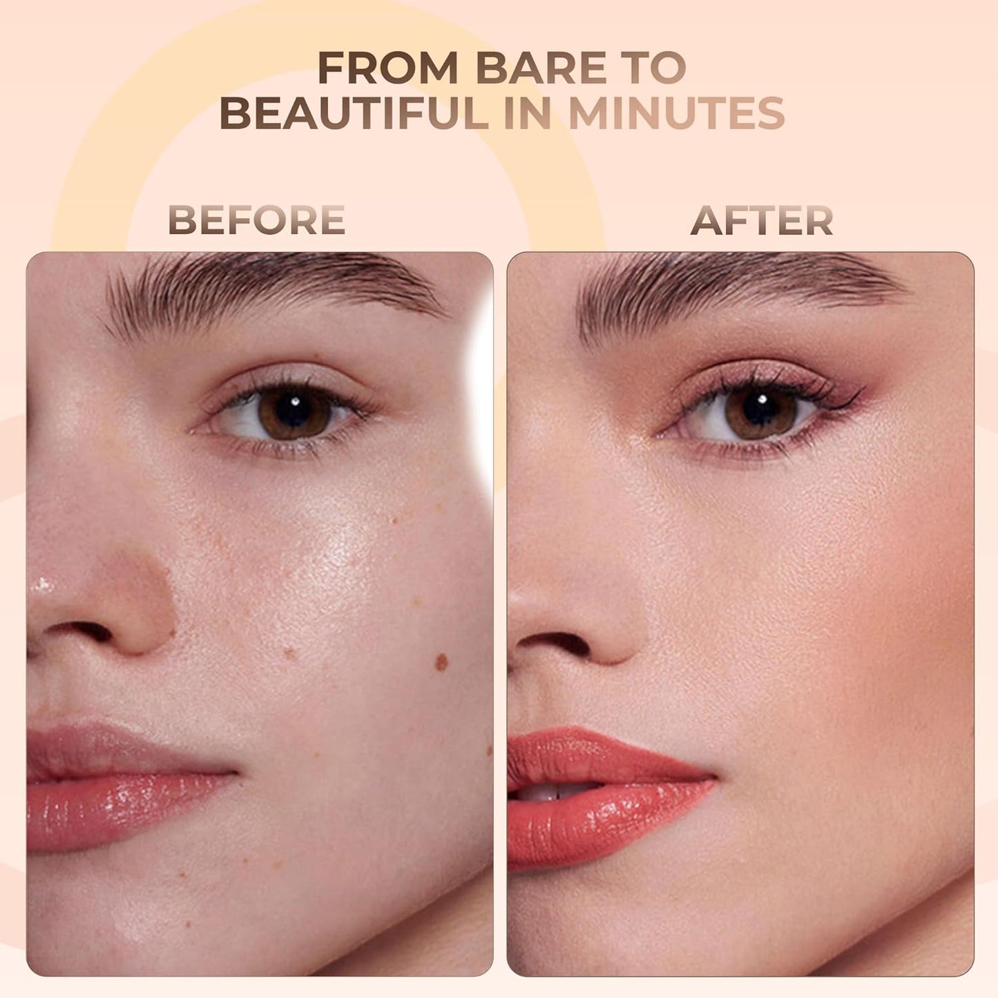 16pc Beginner Mineral Makeup STARTER KIT with 10 BRUSH SET (5gm)Sample Size Foundation, Primer, Blush, Bronzer, Setting Powder for Learning, Occasional Use & First Time Users, Travel Size Kit (Fair 1)