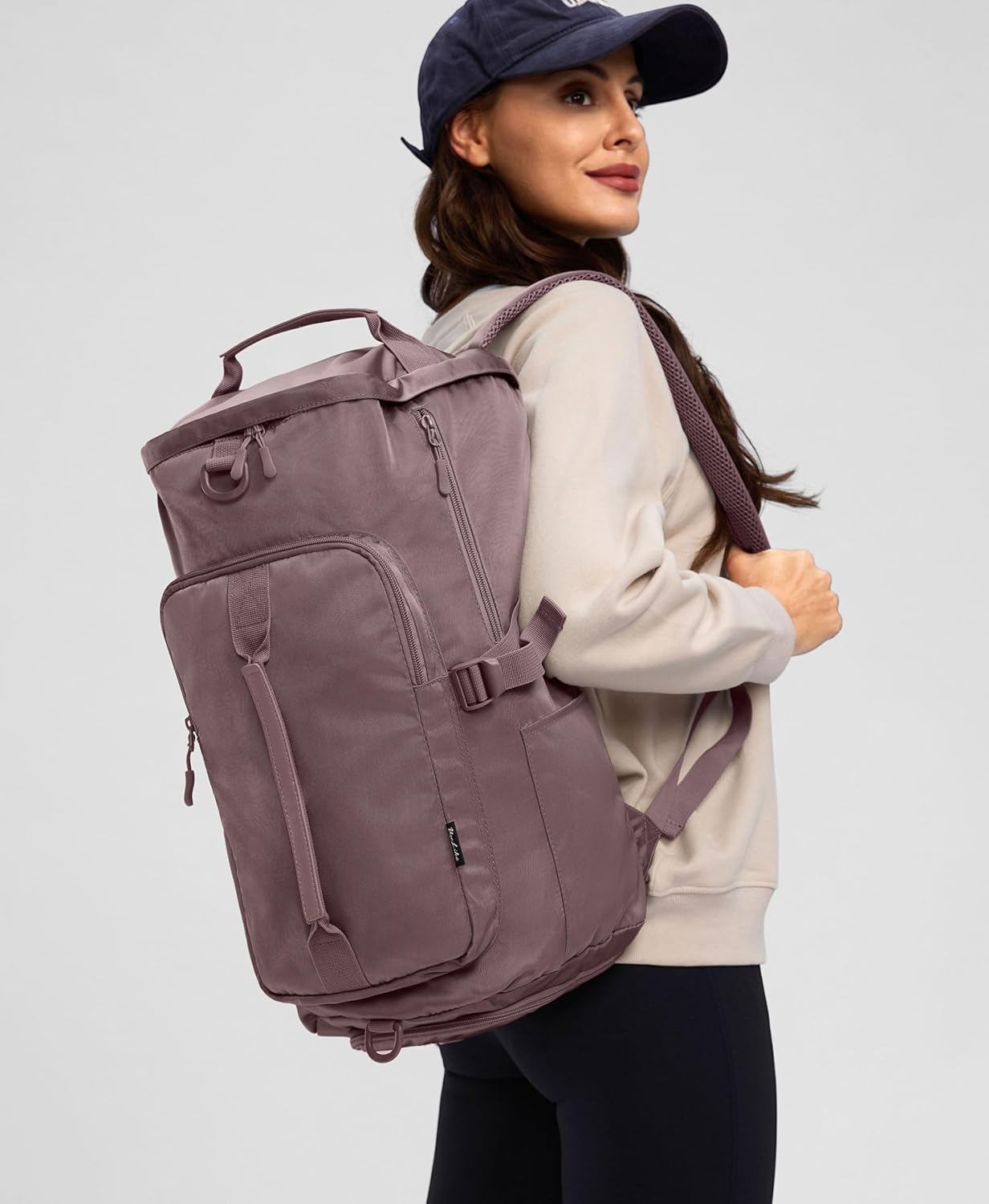 Gym Bag for Women with Shoe Compartment and Wet Pocket Convertible Gym Backpack workout Duffel Bag Multiple Pockets 30L