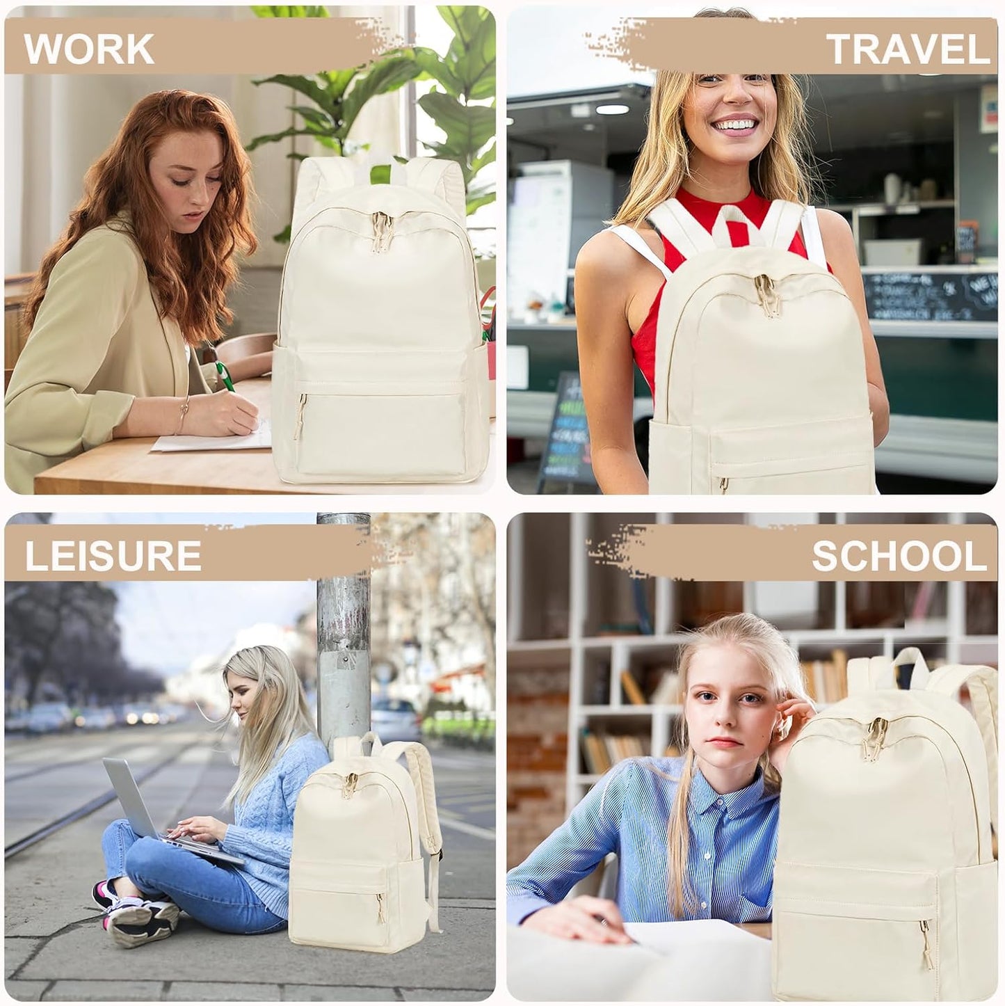 LEDAOU School Backpack Teen Girls Lightweight Bookbag Elementary Middle School Backpacks College Laptop Bag Travel Daypack