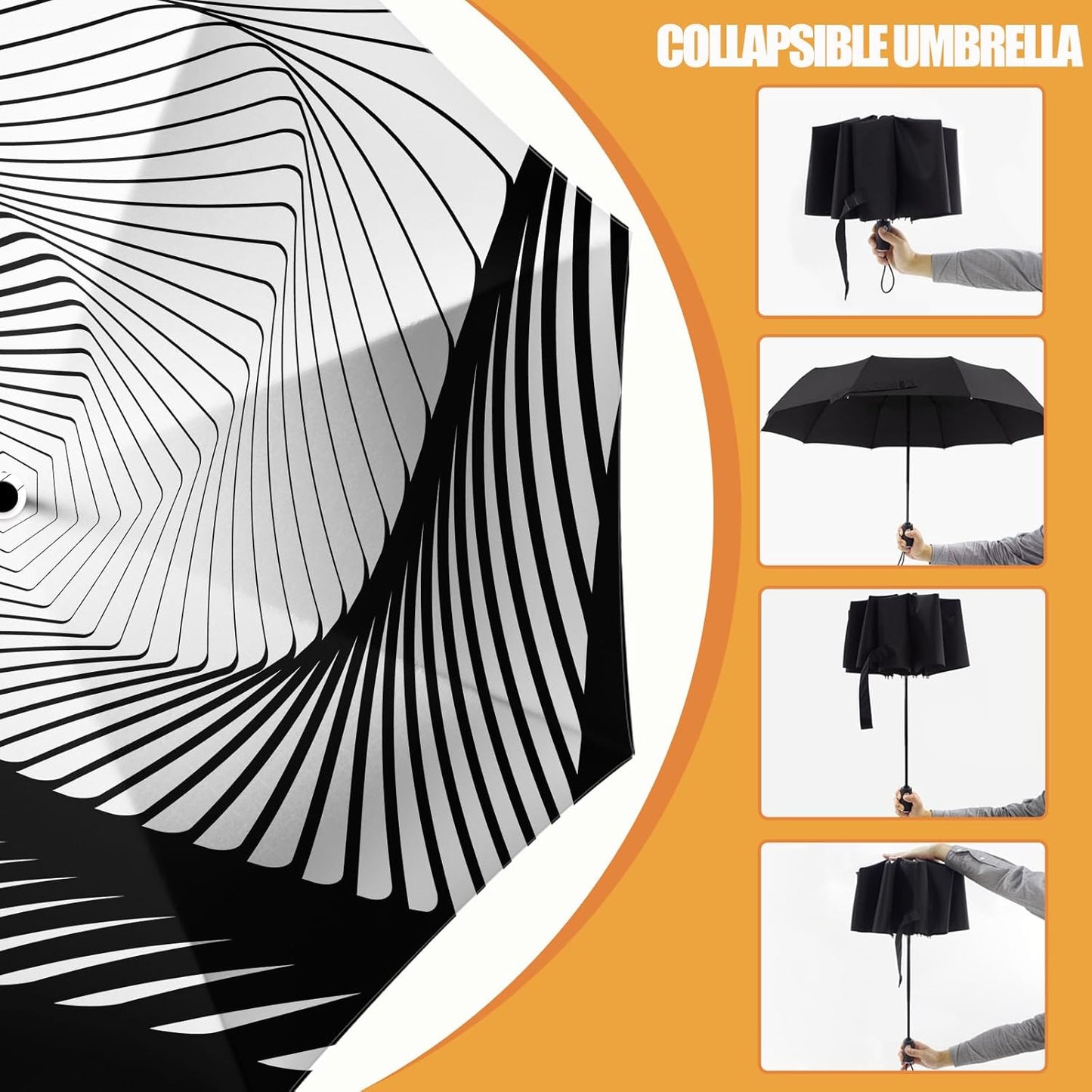 Small Compact Travel Automatic Folding Umbrella for Women, Portable Lightweight, Rain, Wind, UV Sun Shade