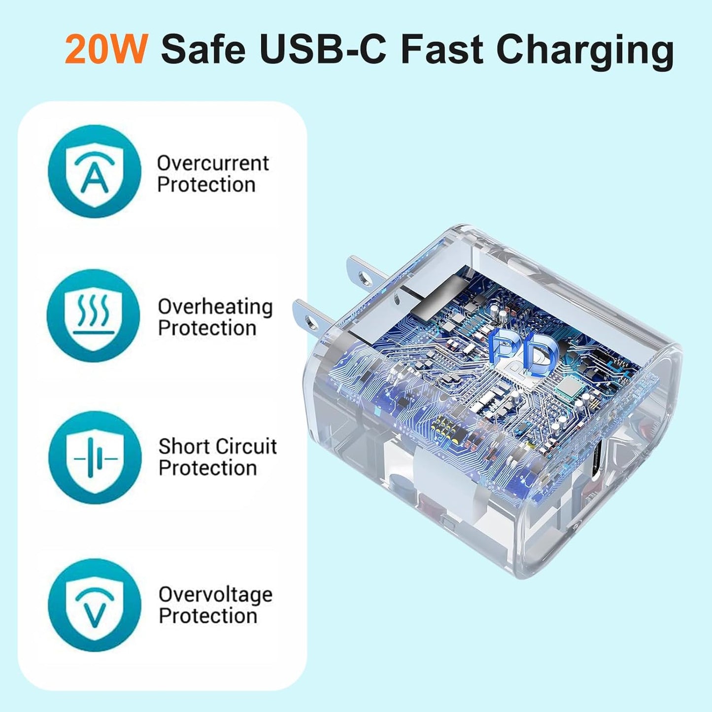 10FT iPhone 16 15 Charger Fast Charging,2Pack 20W Type C Chargers USB C Block 10Foot USB C to USB C Woven Cable, Apple i Phone 16 Charger for iPhone 16/16 Plus/16 Pro/16 Pro Max/iPhone 15 Pro Max/iPad