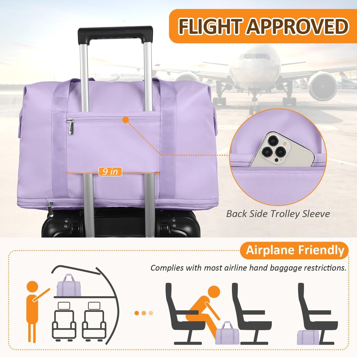 Expandable Travel Duffle Bags Weekender Overnight Bags for Women Men Hospital Bag for Women Labor Delivery with Toiletry Bag Waterproof