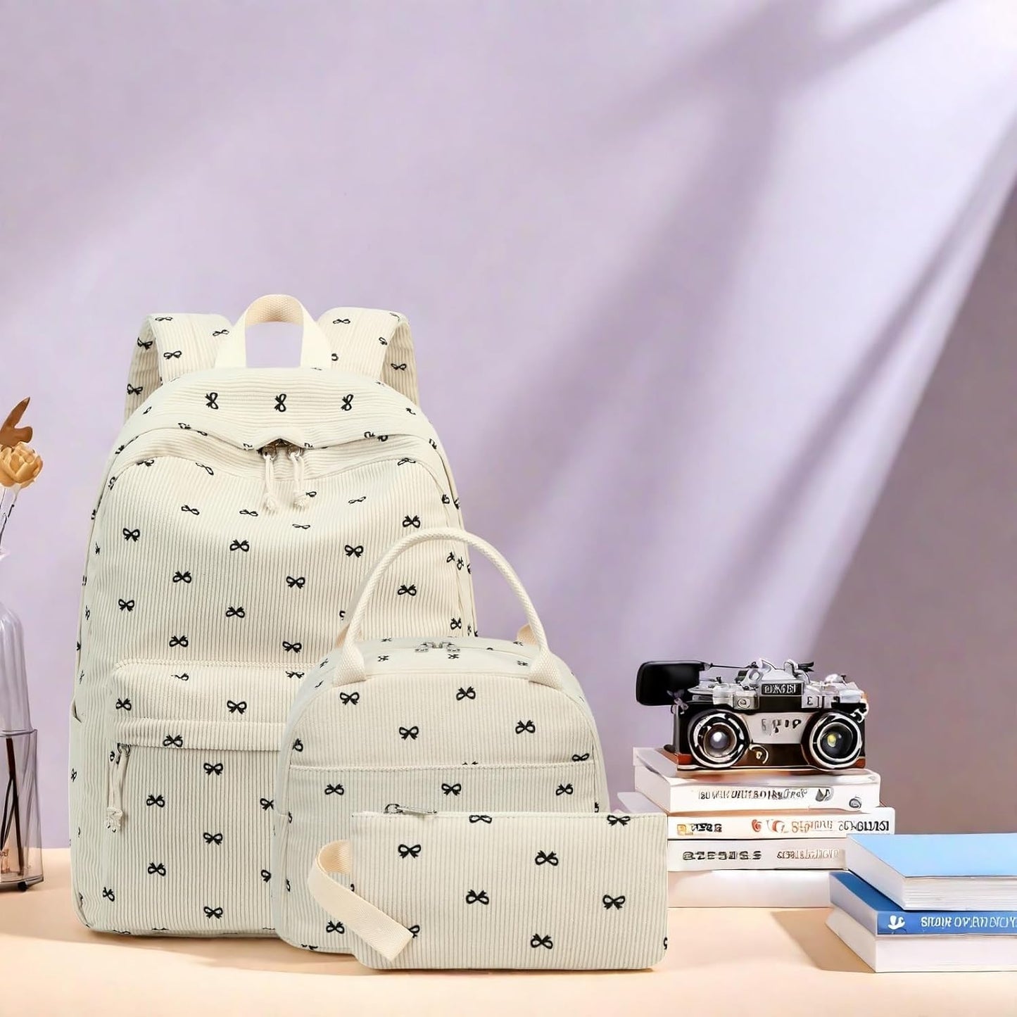 LEDAOU Backpack for Girls School Bag Kids Bookbag Teen Backpack Set Daypack with Lunch Bag and Pencil Case