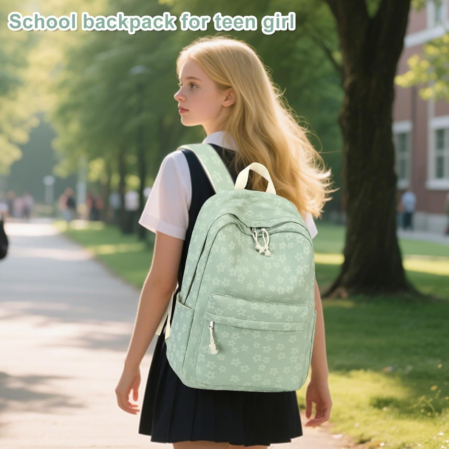 LEDAOU School Backpack Teen Girls Lightweight Bookbag Elementary Middle School Backpacks College Laptop Bag Travel Daypack