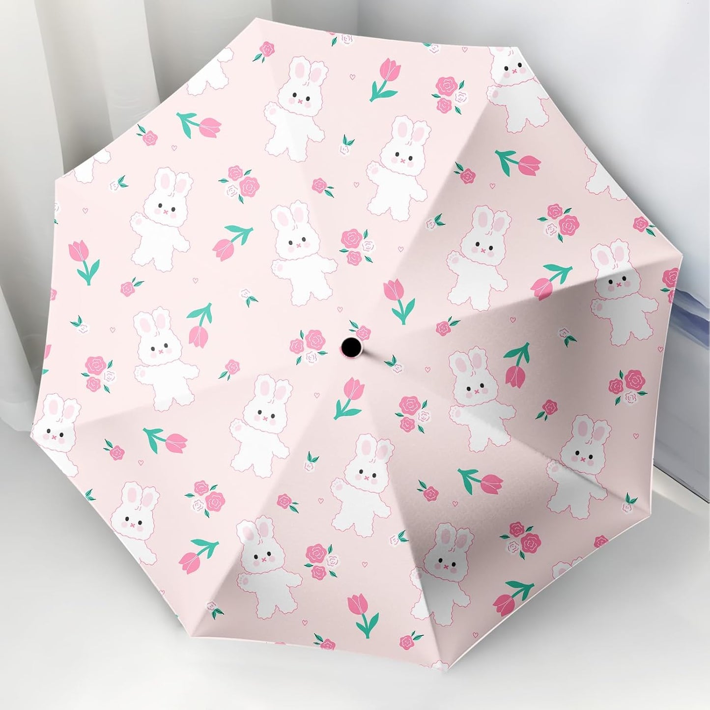 Small Travel Folding Umbrella for Girl, Portable, UV, SunShade, Compact, Automatic, Rain & Wind