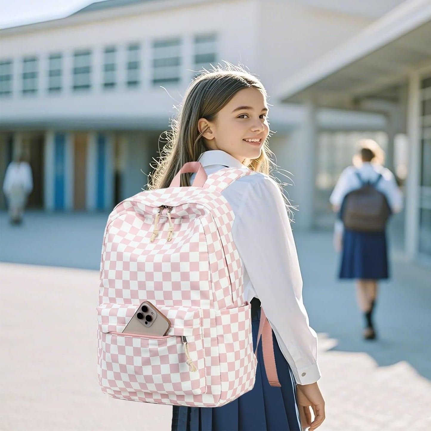 LEDAOU Backpack for Girls School Bag Kids Bookbag Teen Backpack Set Daypack with Lunch Bag and Pencil Case