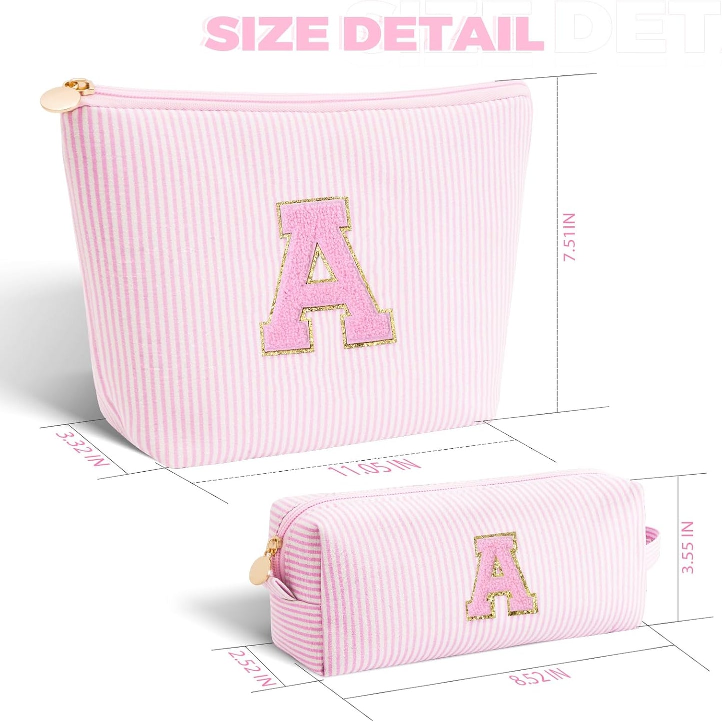 Birthday Christmas Gifts for 10 11 12 13 14 15 16 17 18 Years Old Girl,Stocking Stuffers Makeup Bag Cosmetic Bag Set,Teen Girls Teacher Gift Trendy Stuff Toiletry Bag for Women - Pink,A