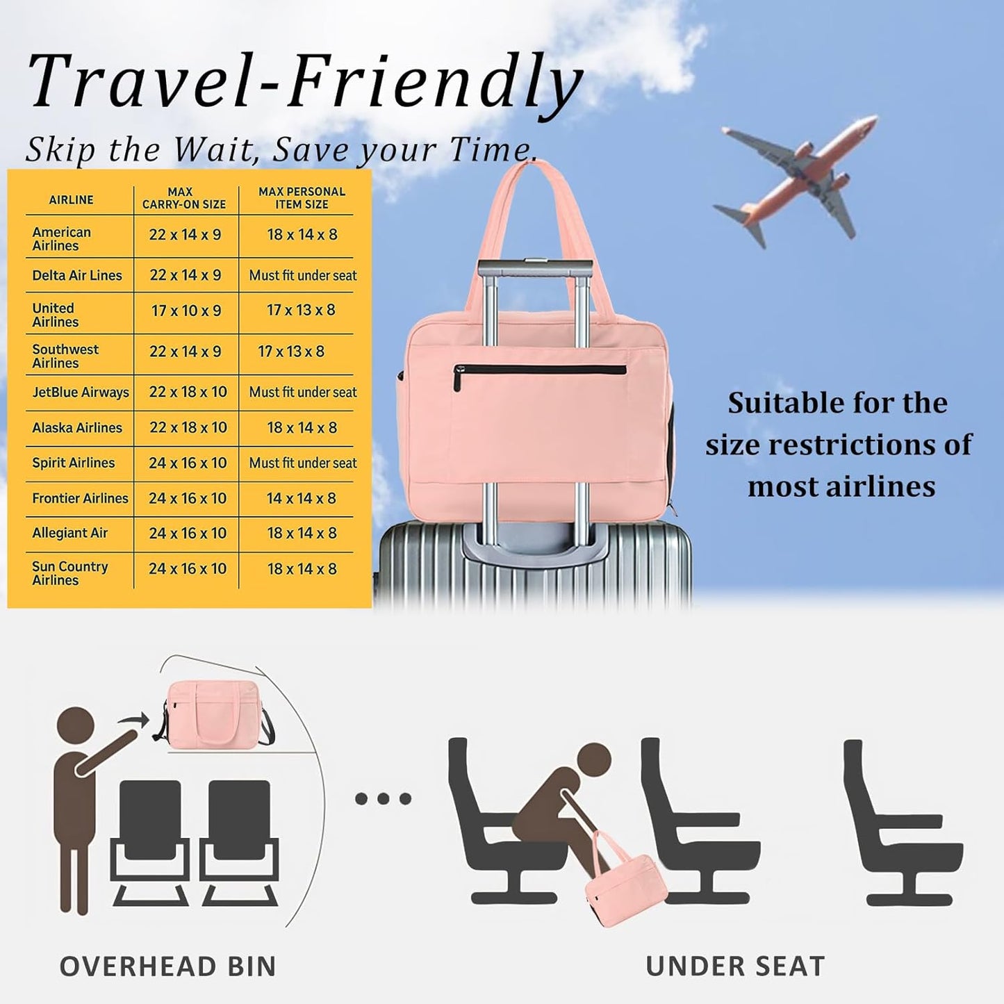 U+U Gym Bag for Women, Duffle Bag with Shoe Compartment Travel Carry on Weekender Bag, Personal Item Travel Bag for Overnight, Water Resistant