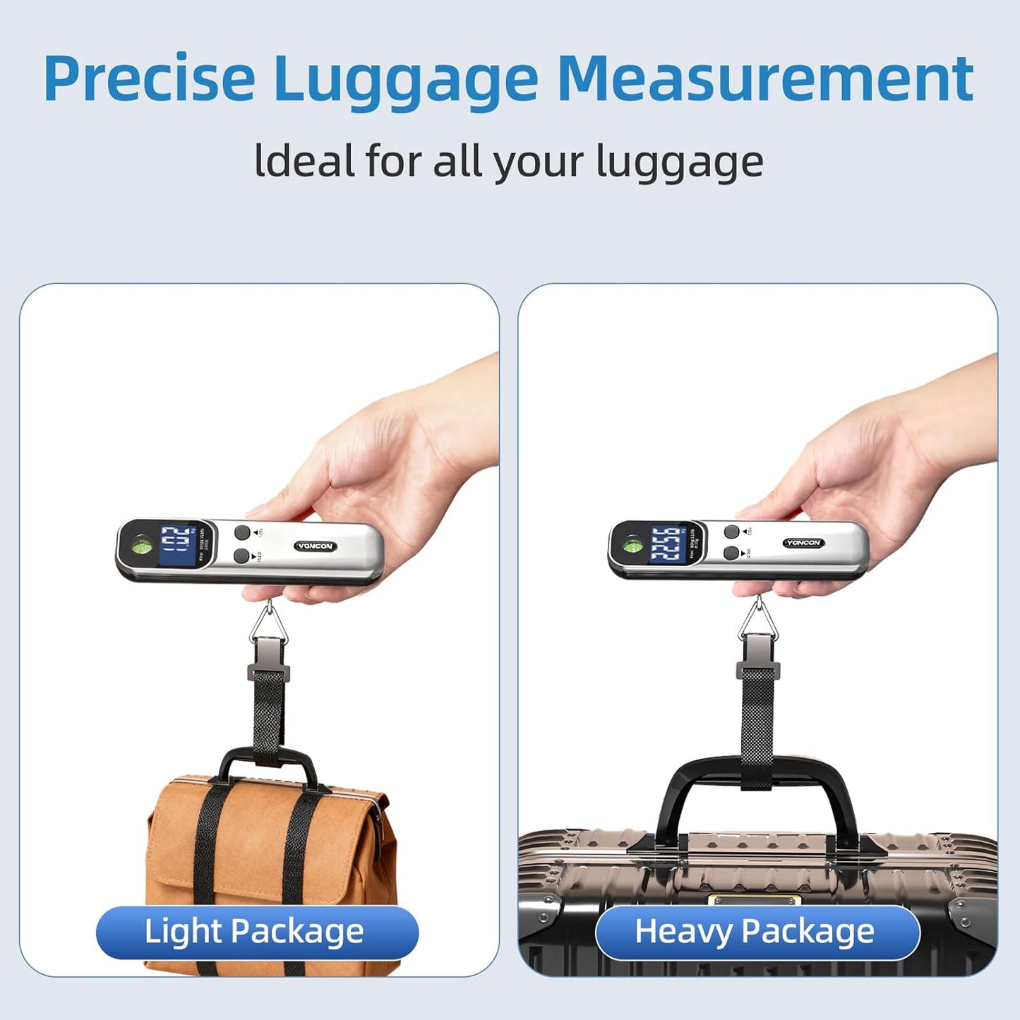 Digital Luggage Scale – 110lb Portable Suitcase Weight Scale with Backlit LCD, Tare Function, Travel Essentials for Airline Luggage, Backpacks, Outdoor Gear and Shipping Packages