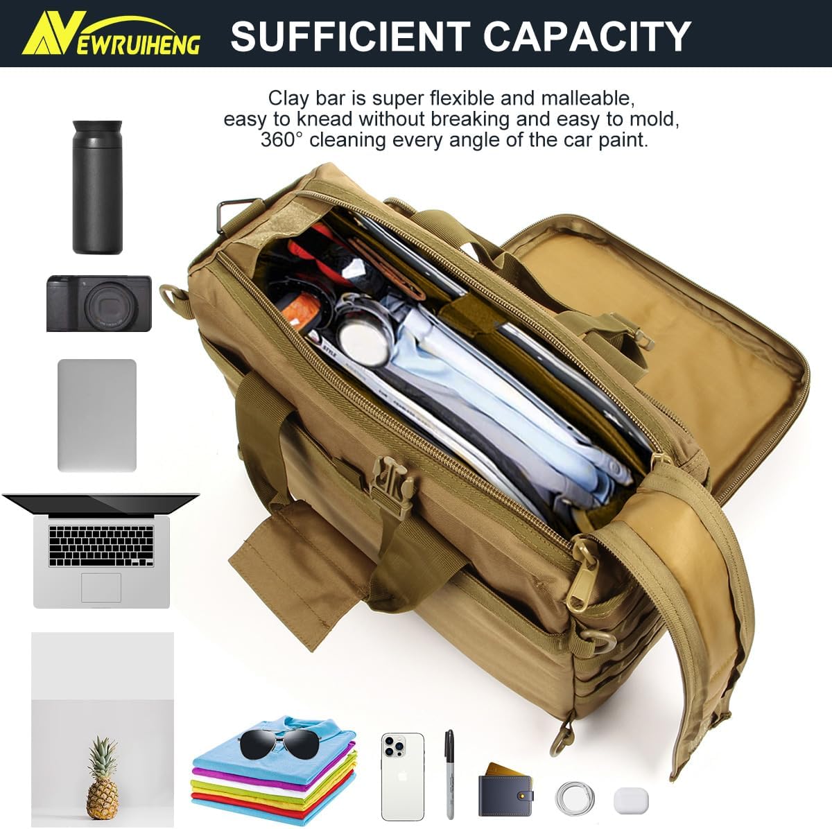 15.6 Inch Laptop Briefcase Tactical Military Messenger Bag Shoulder Work Bag for Men