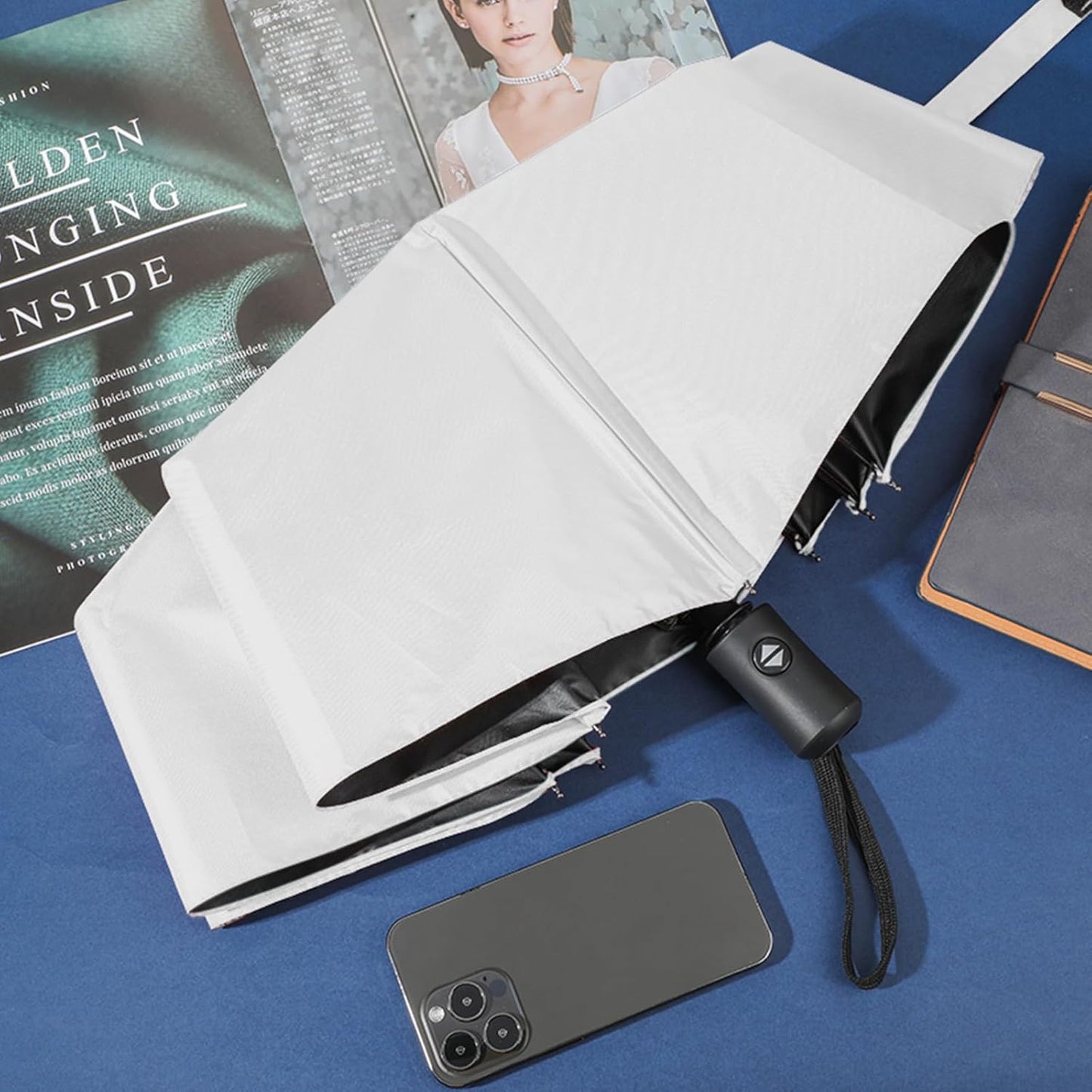 Jexine 6 Pcs Travel Compact Umbrella Automatic Open Close Windproof Small Light Backpack Purse Car Portable Collapsible Umbrella for Rain, Men Women