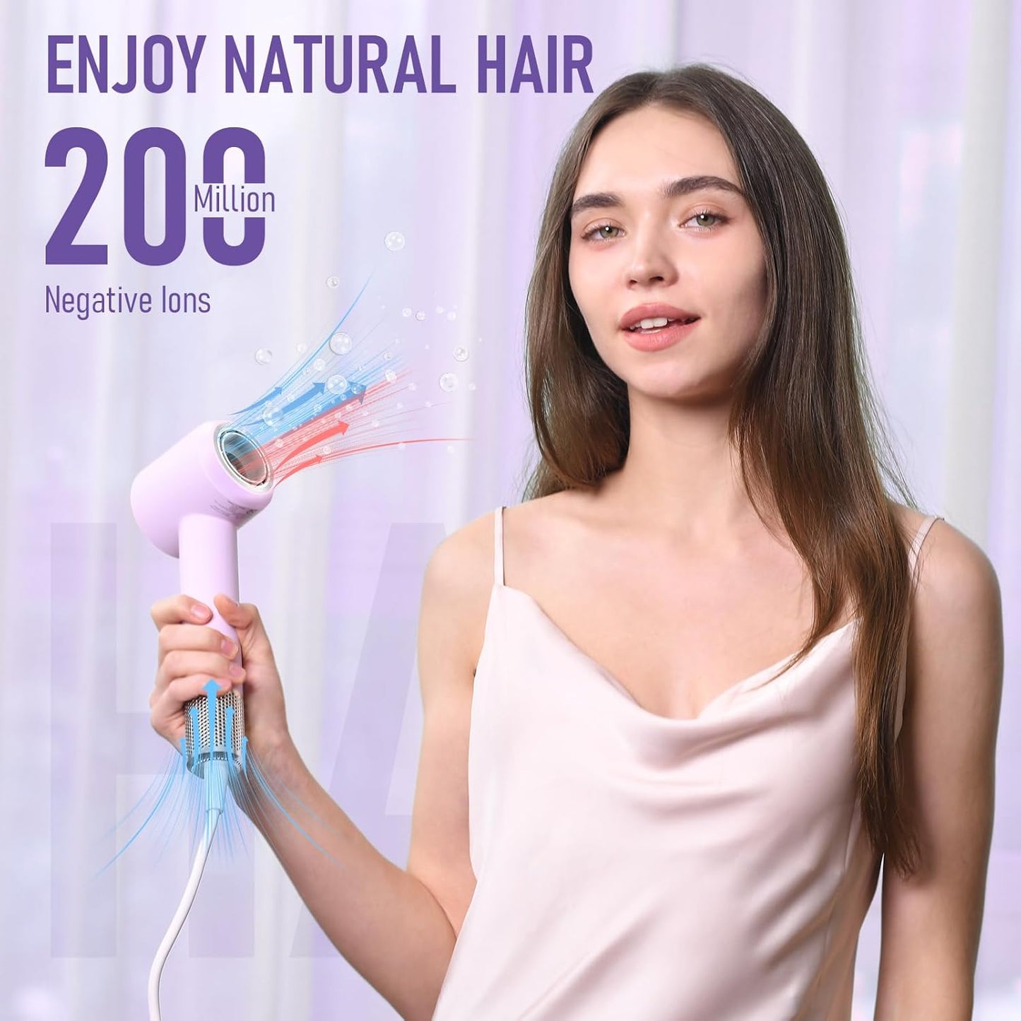 Hair Dryer, 1800W Fast Drying Blow Dryer with 160,000 RPM High-Speed Brushless Motor Low Noise Hairdryer with Magnetic Attachments for Home Salon Travel