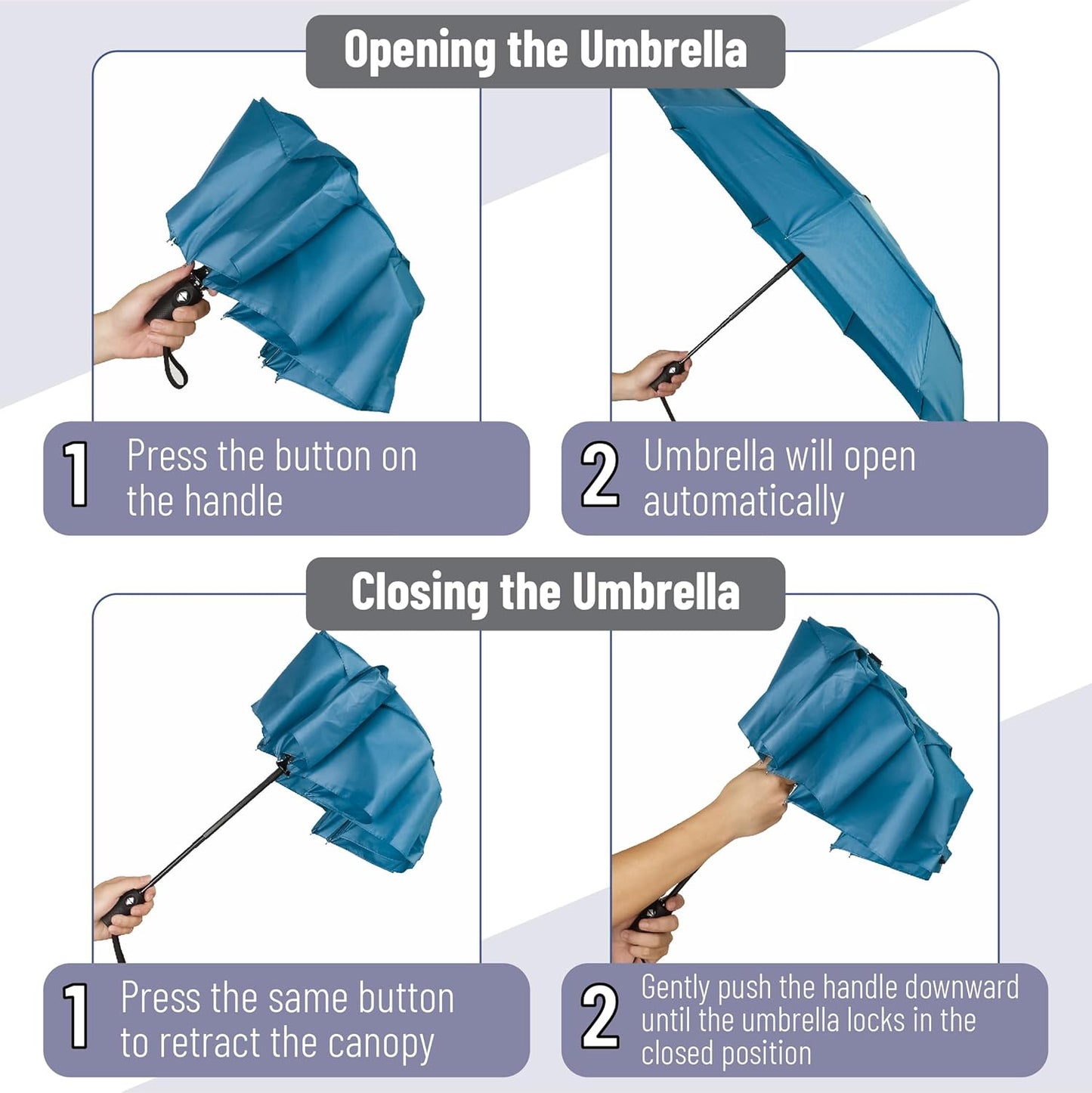 Mr. Pen- Windproof Travel Umbrella, Automatic Umbrellas for Rain, Compact