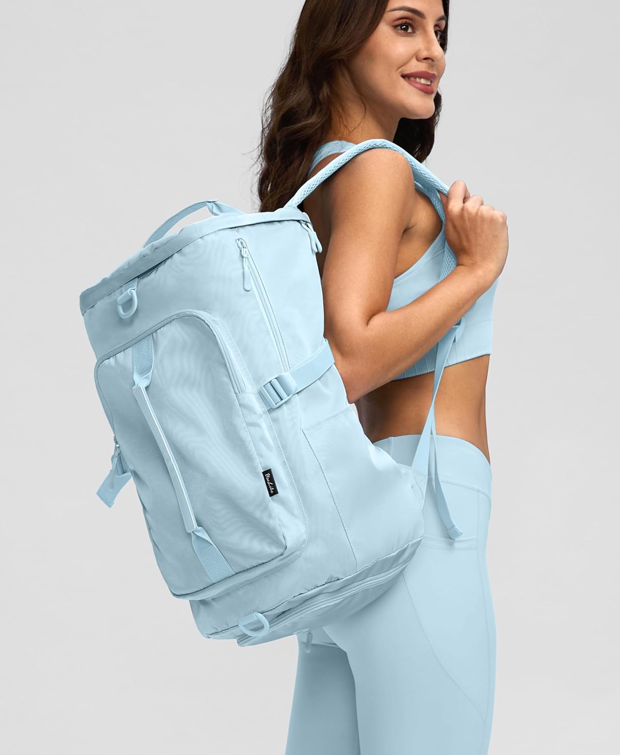 Gym Bag for Women with Shoe Compartment and Wet Pocket Convertible Gym Backpack workout Duffel Bag Multiple Pockets 30L