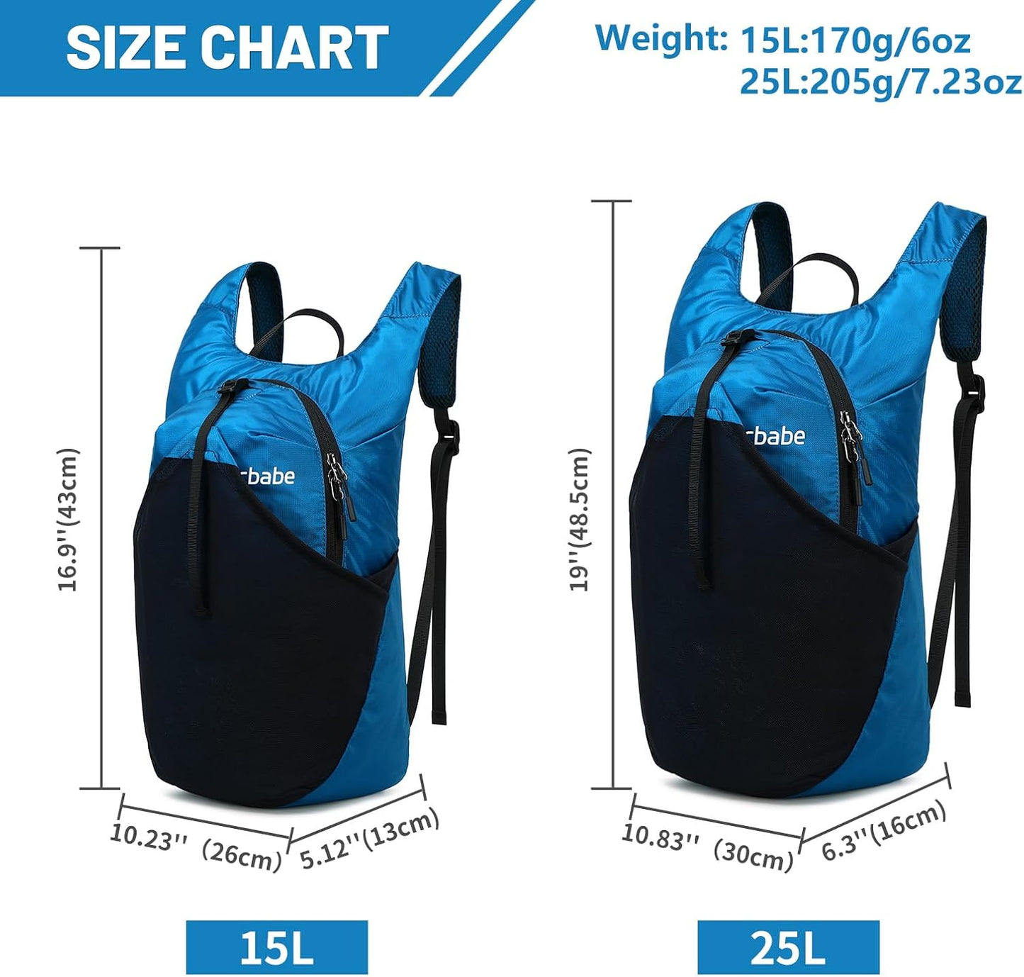 15L/25L Small Packable Lightweight Backpack Hiking Daypack Water Resistant Foldable Outdoor Camping Travel Bag for Women Men