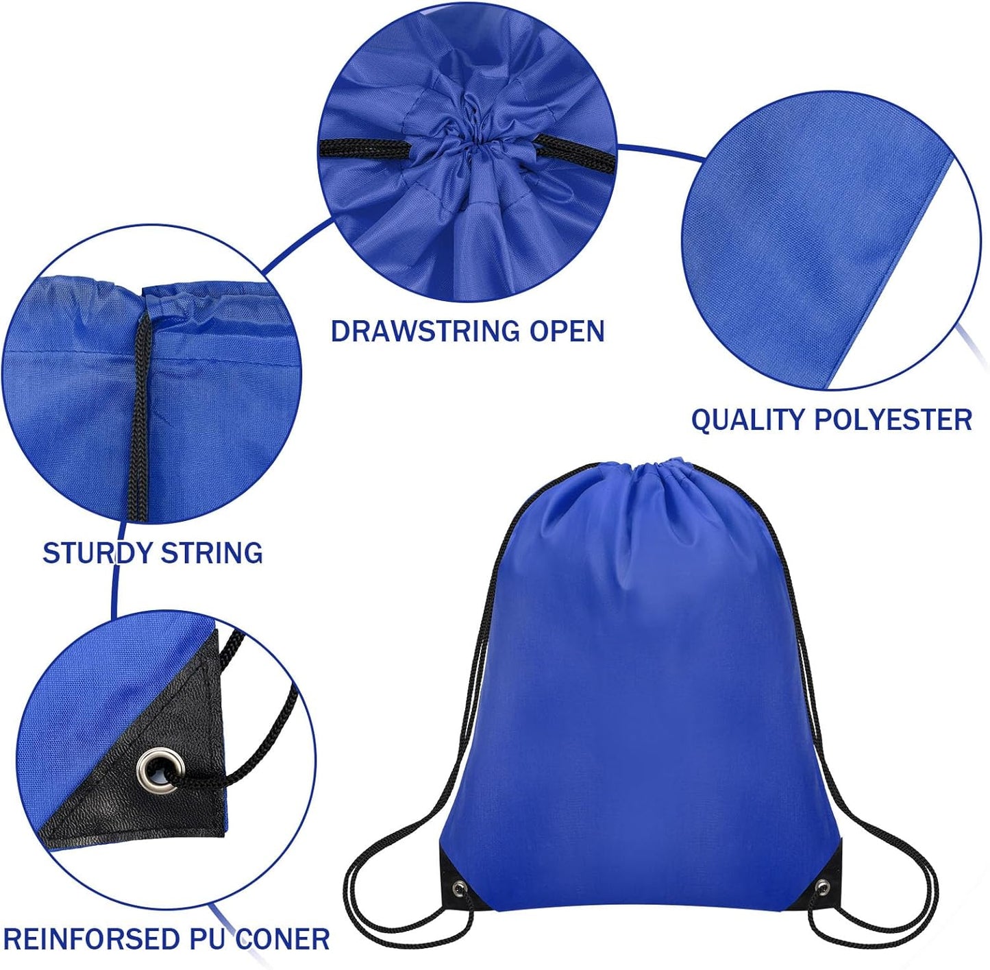 150Pcs Drawstring Backpack Bulk Cinch Sackpack Drawstring Bags Nylon for Gym Party Trip(10 Colors)