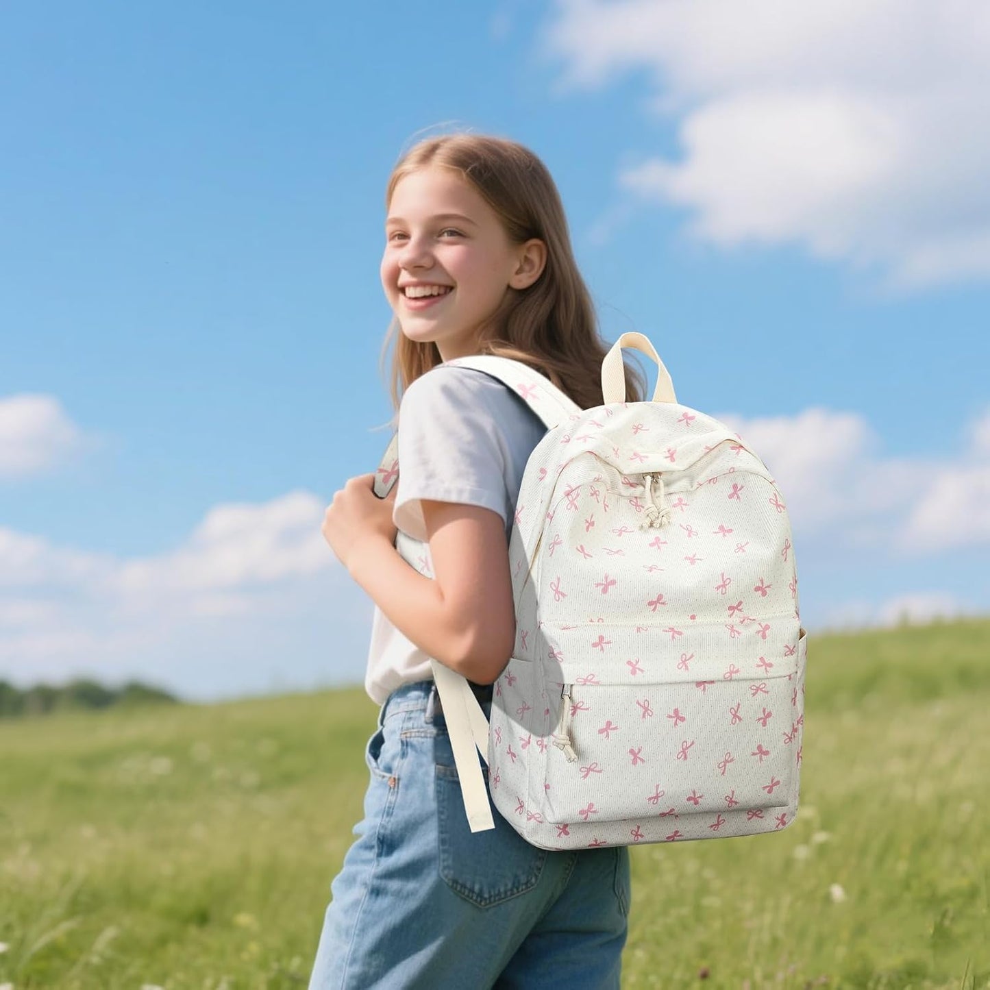 LEDAOU School Backpack Teen Girls Lightweight Bookbag Elementary Middle School Backpacks College Laptop Bag Travel Daypack