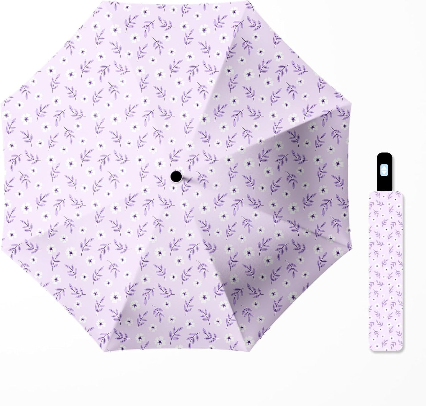 Small Travel Folding Umbrella for Girl, Portable, UV, SunShade, Compact, Automatic, Rain & Wind