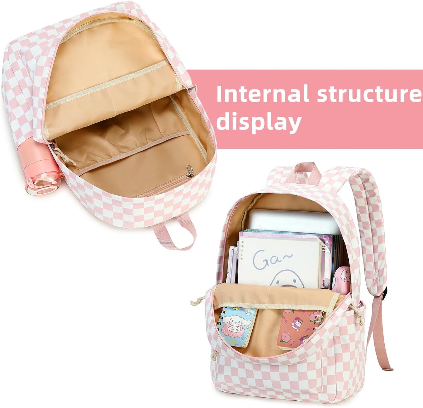 LEDAOU Backpack for Girls School Bag Kids Bookbag Teen Backpack Set Daypack with Lunch Bag and Pencil Case