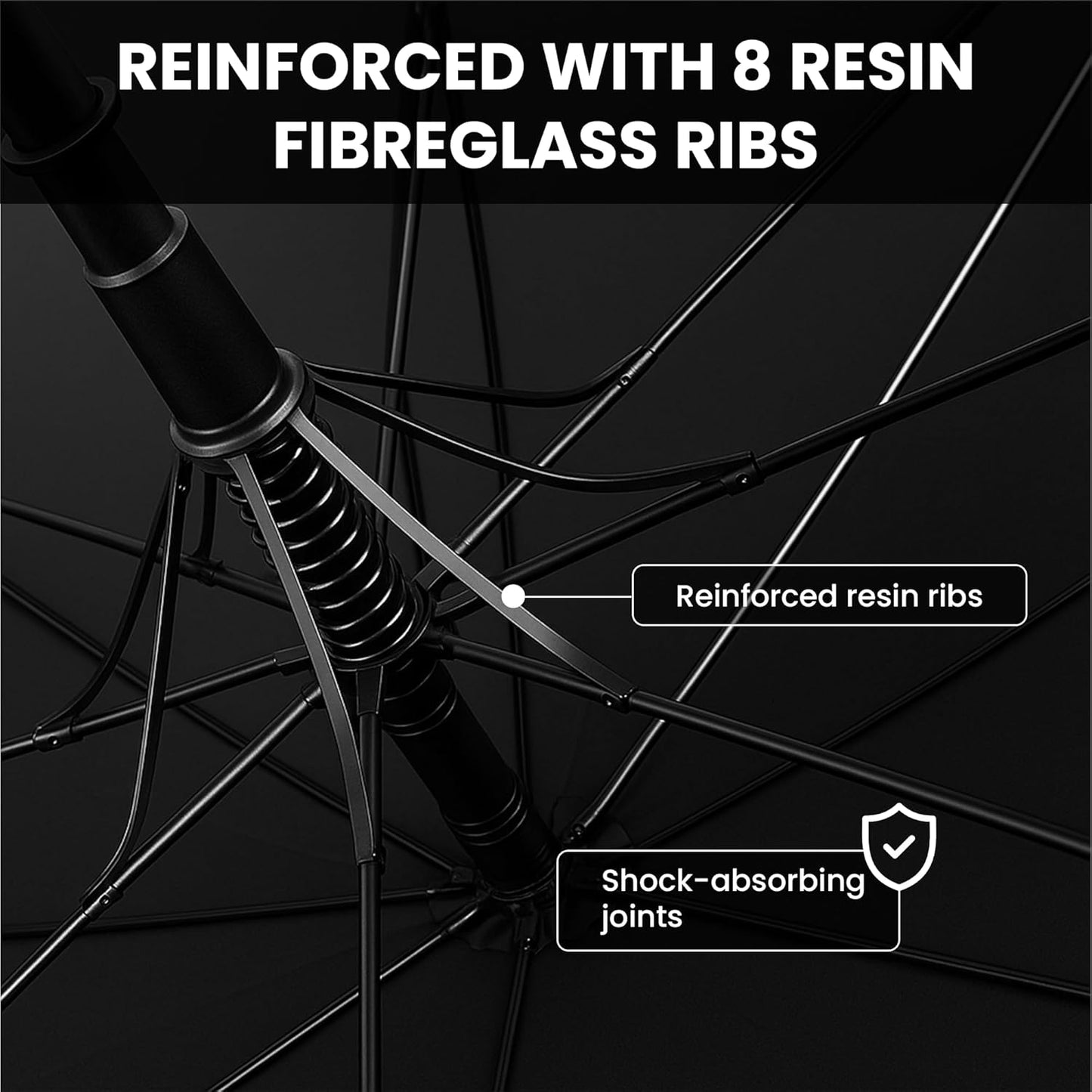 Golf Umbrella Windproof - 62/54/47 Inch Large Umbrellas For Rain Heavy Duty - Automatic Open Ultimate UV Protection - Water Repellent Double Canopy Vented - Best Sports Umbrella