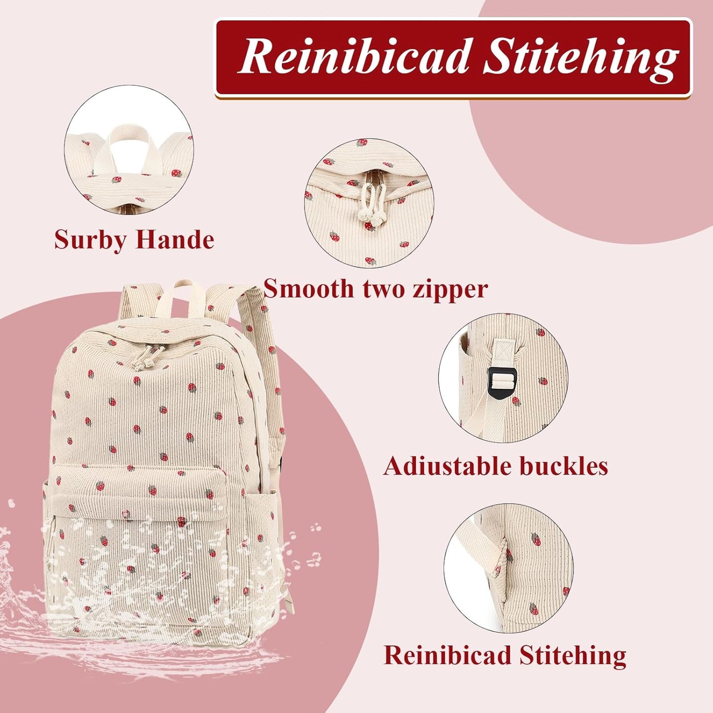 LEDAOU School Backpack Teen Girls Lightweight Bookbag Elementary Middle School Backpacks College Laptop Bag Travel Daypack